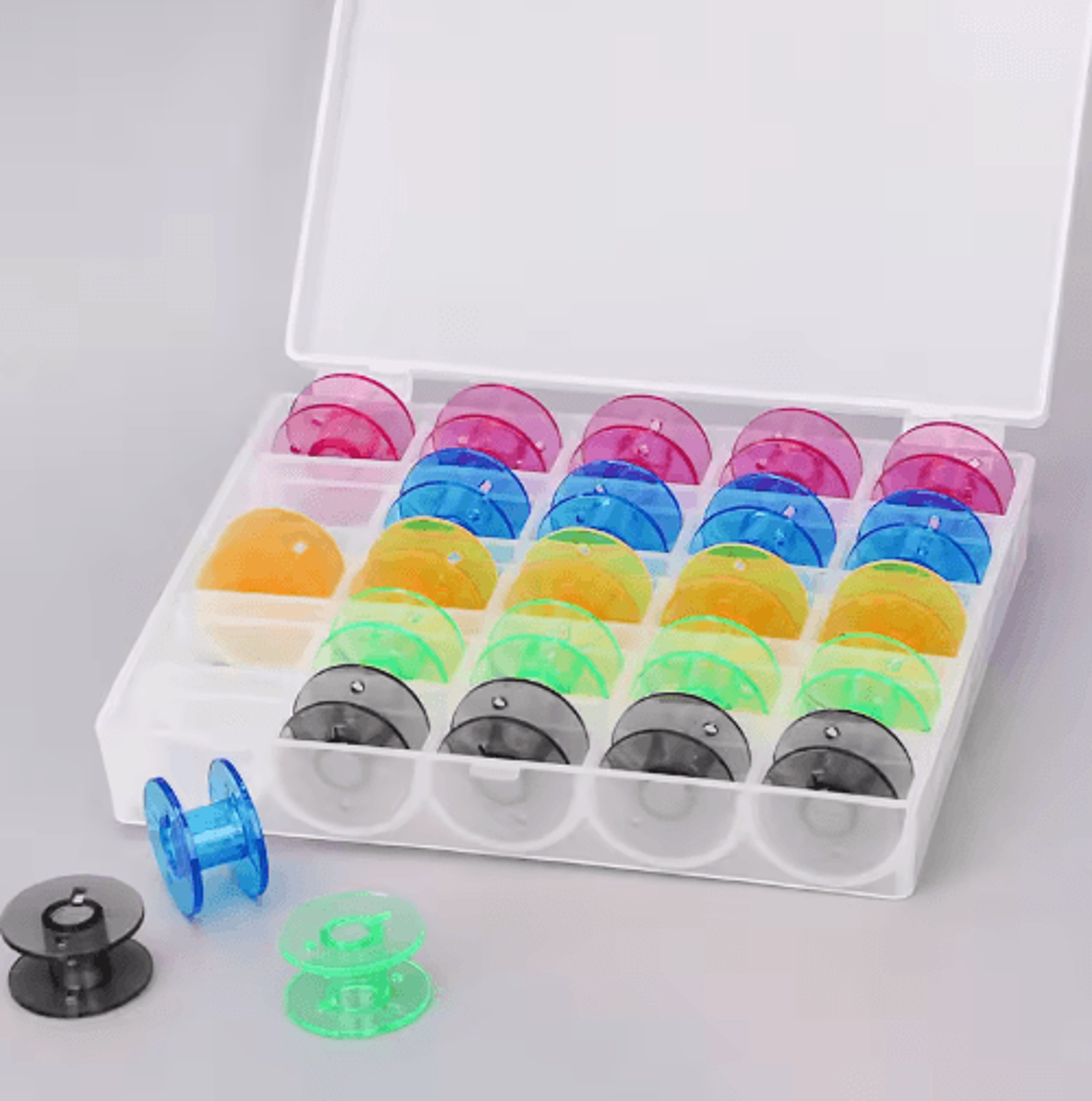25Piece Sewing Thread Bobbin Set With Storage Box 2