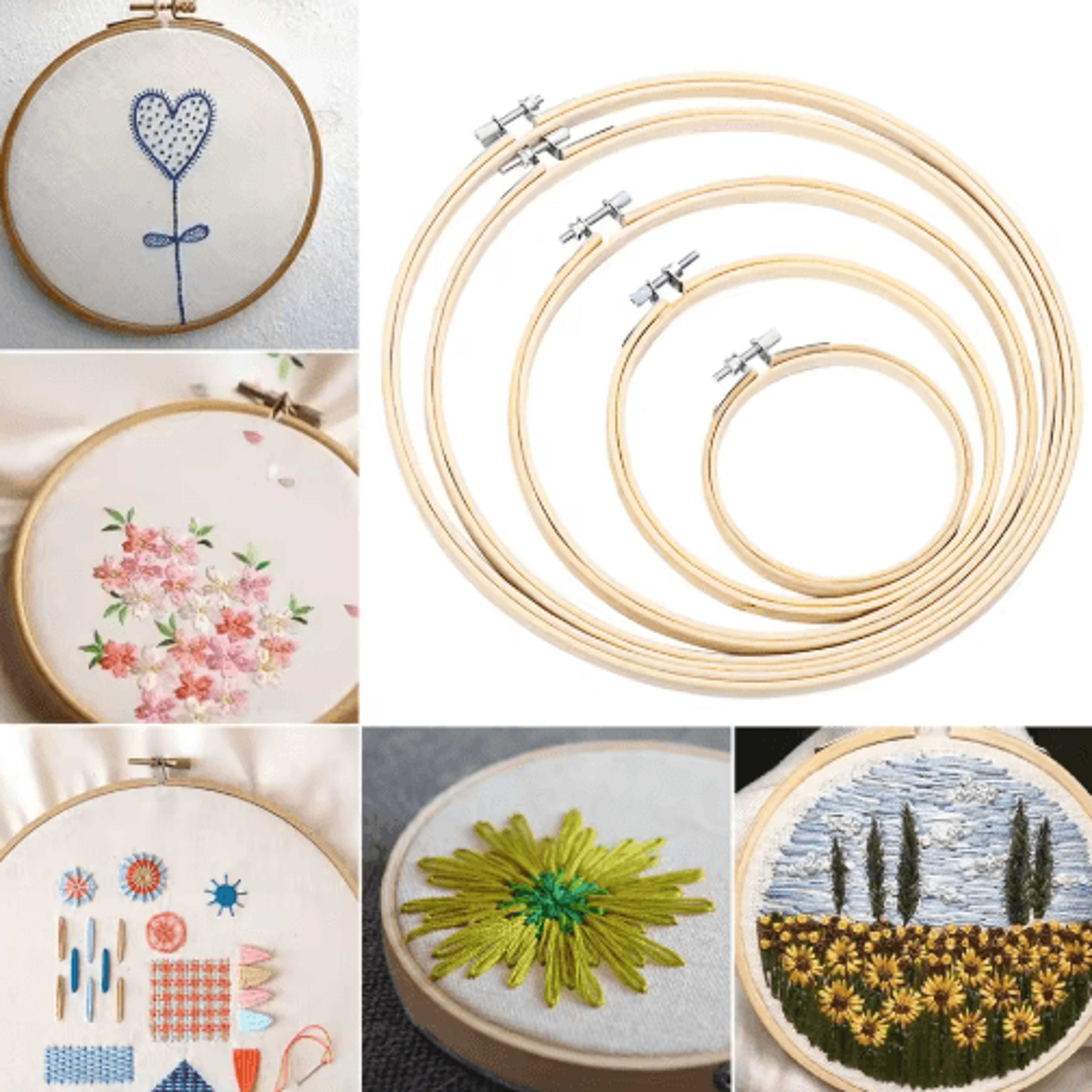 Bamboo Embroidery Hoop For Cross Stitch  Needlecraft 12