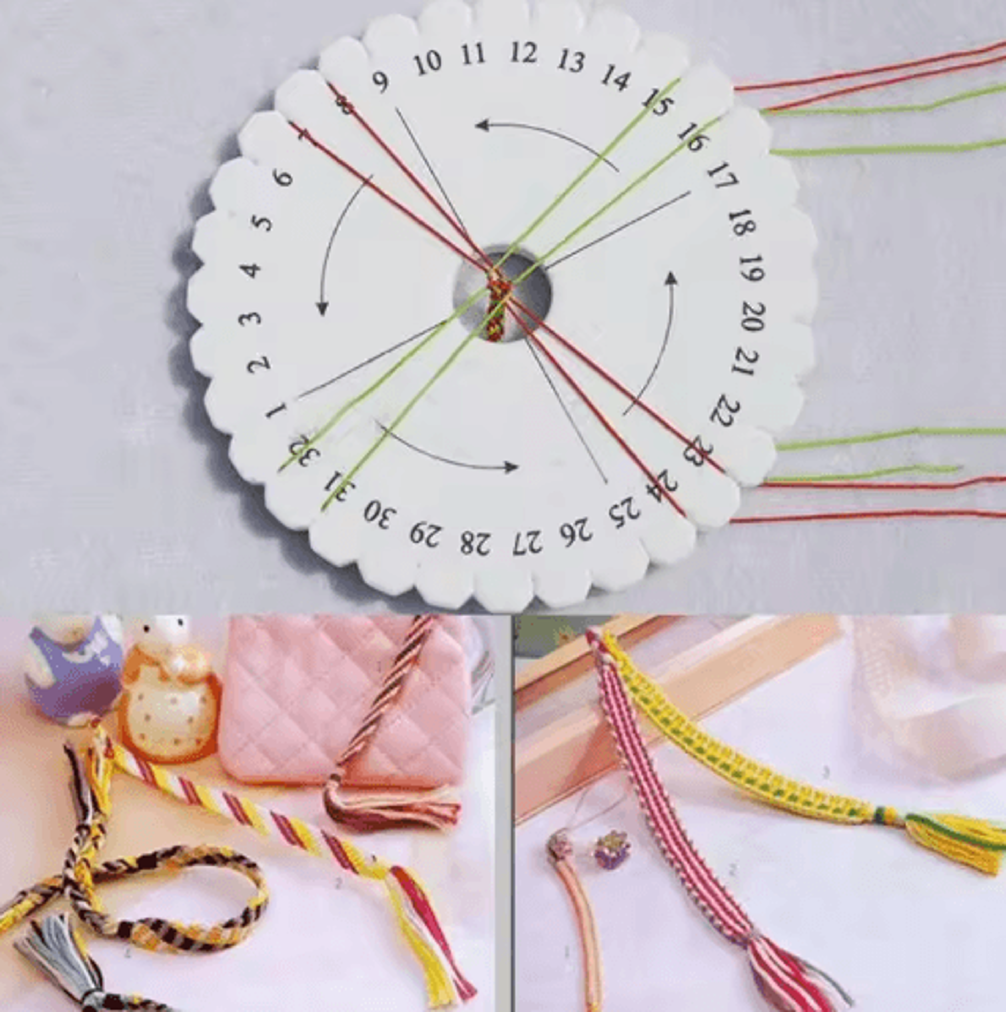2PCS Round  Square Kumihimo Braiding Disc Set 4