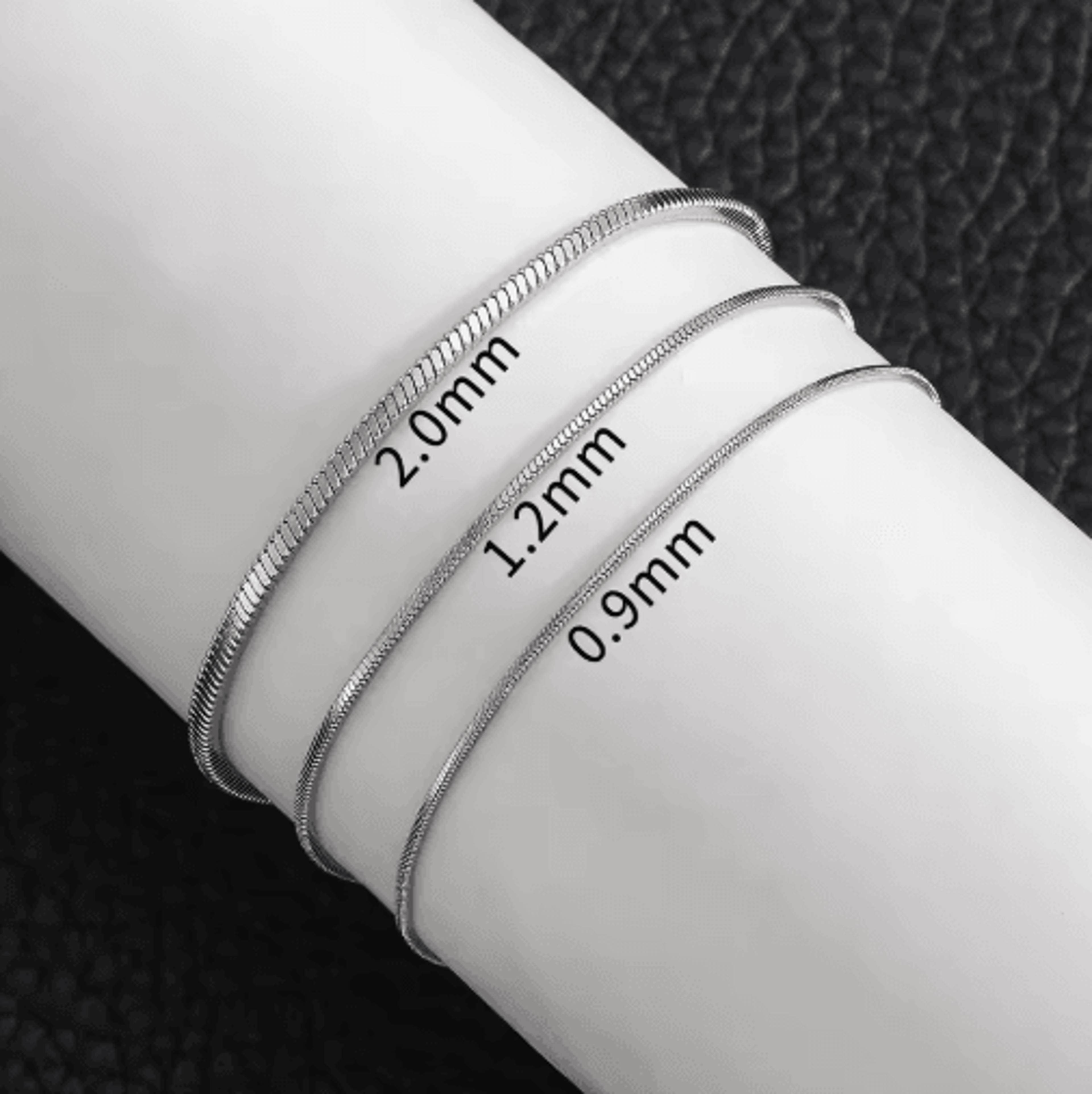 925 Sterling Silver  Titanium Steel Snake Chain Bracelet 2