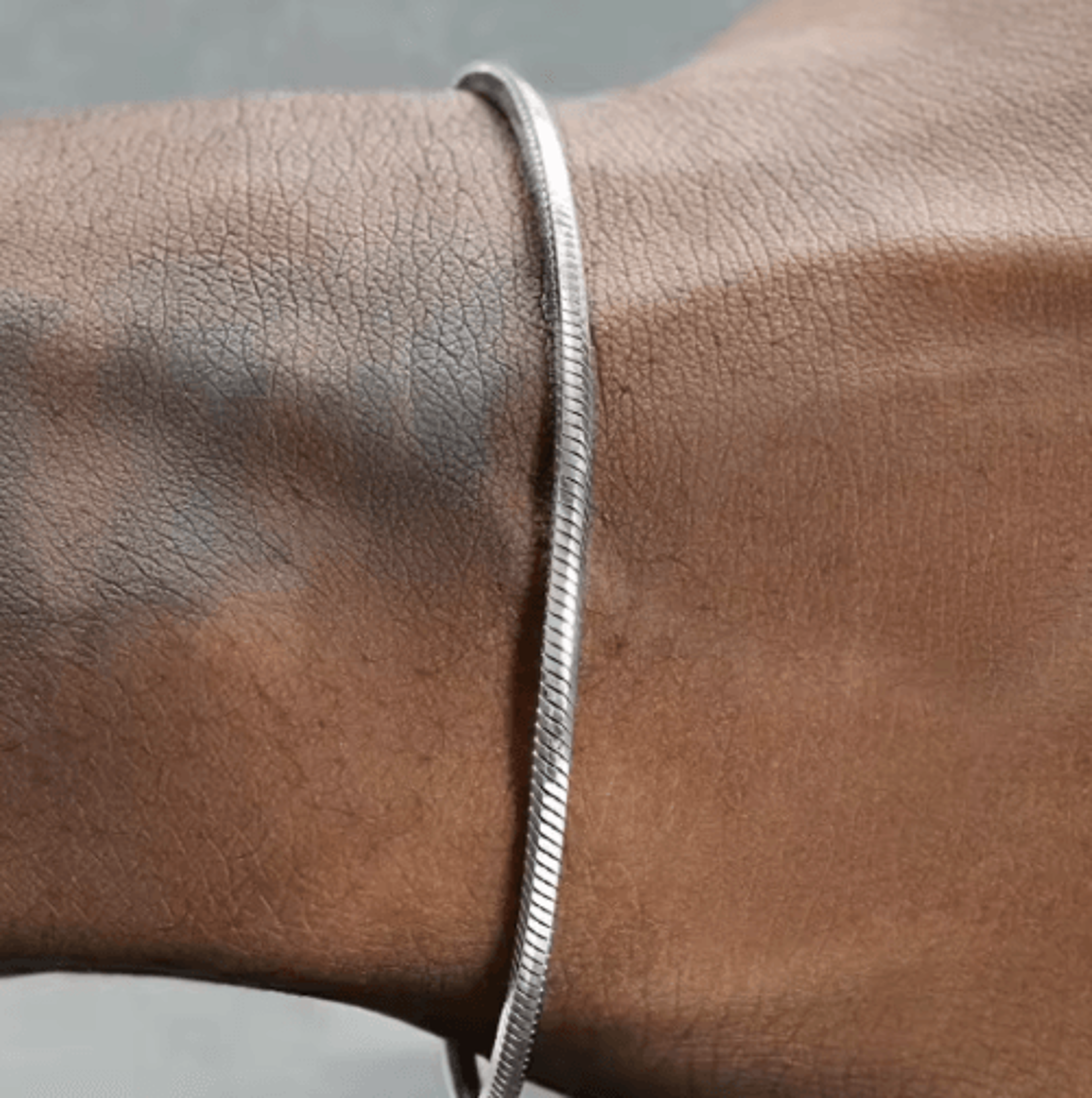 925 Sterling Silver  Titanium Steel Snake Chain Bracelet 5