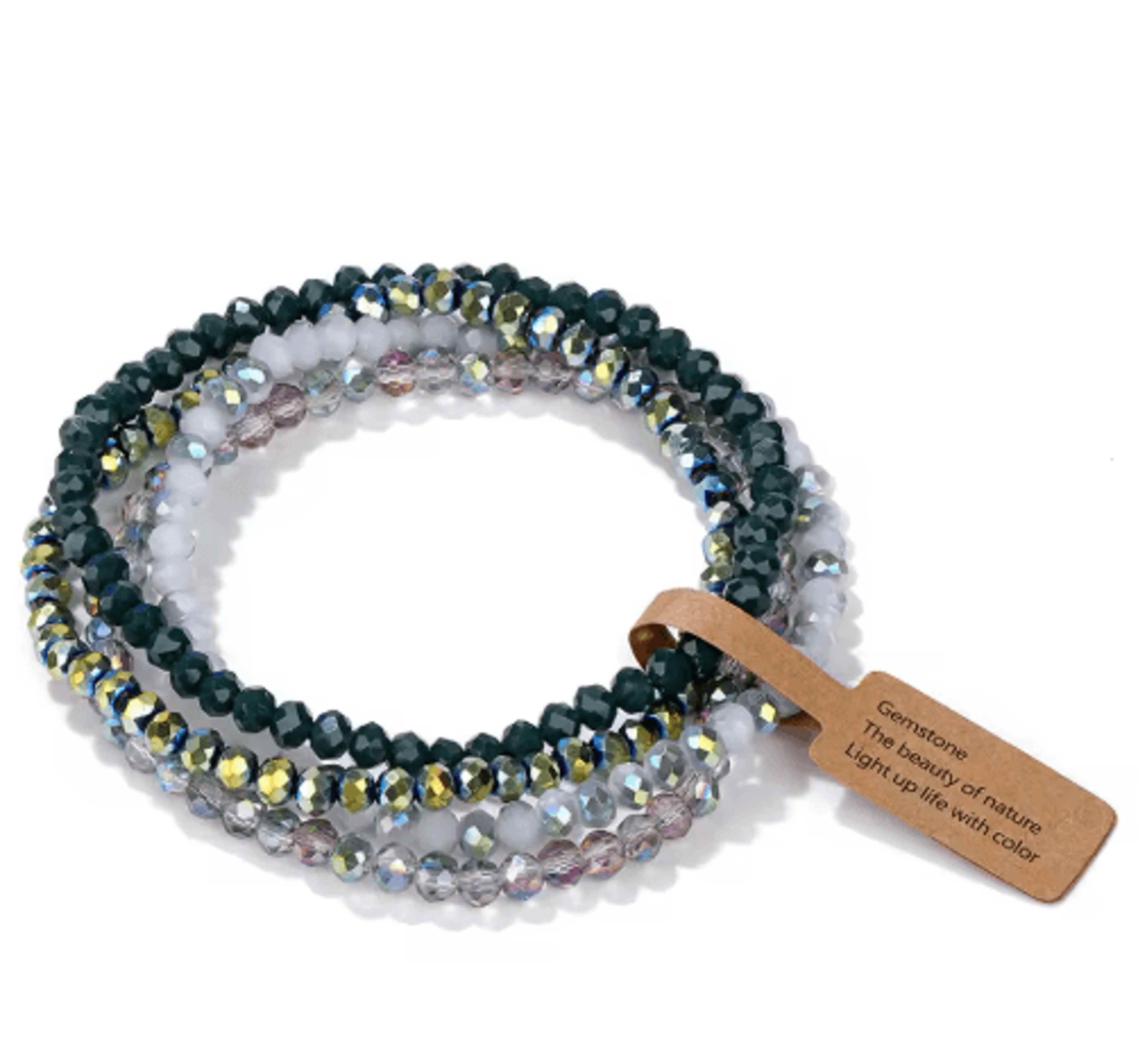 Colorful Faceted Crystal Glass Beaded Bracelet 1