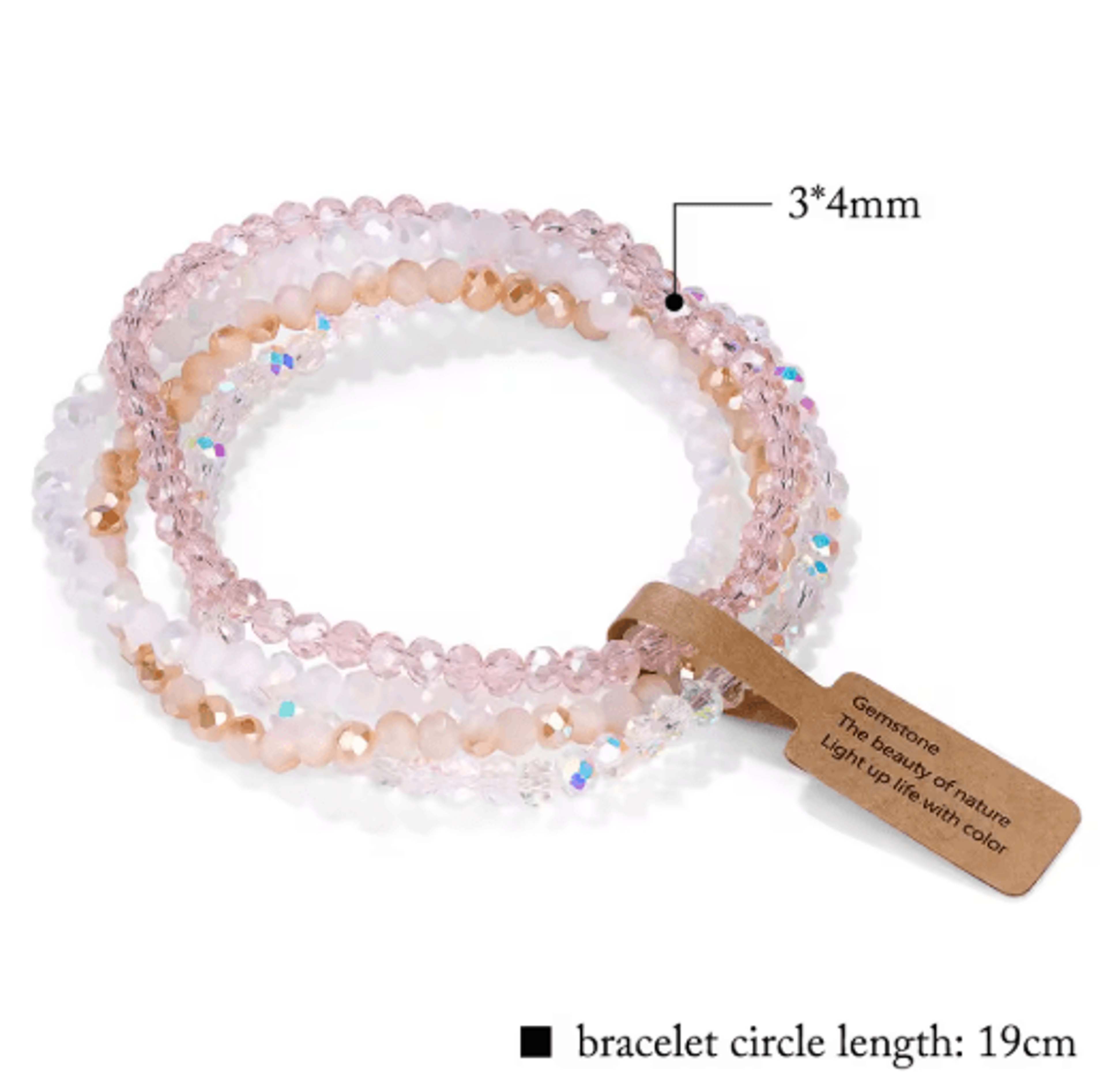 Colorful Faceted Crystal Glass Beaded Bracelet 15