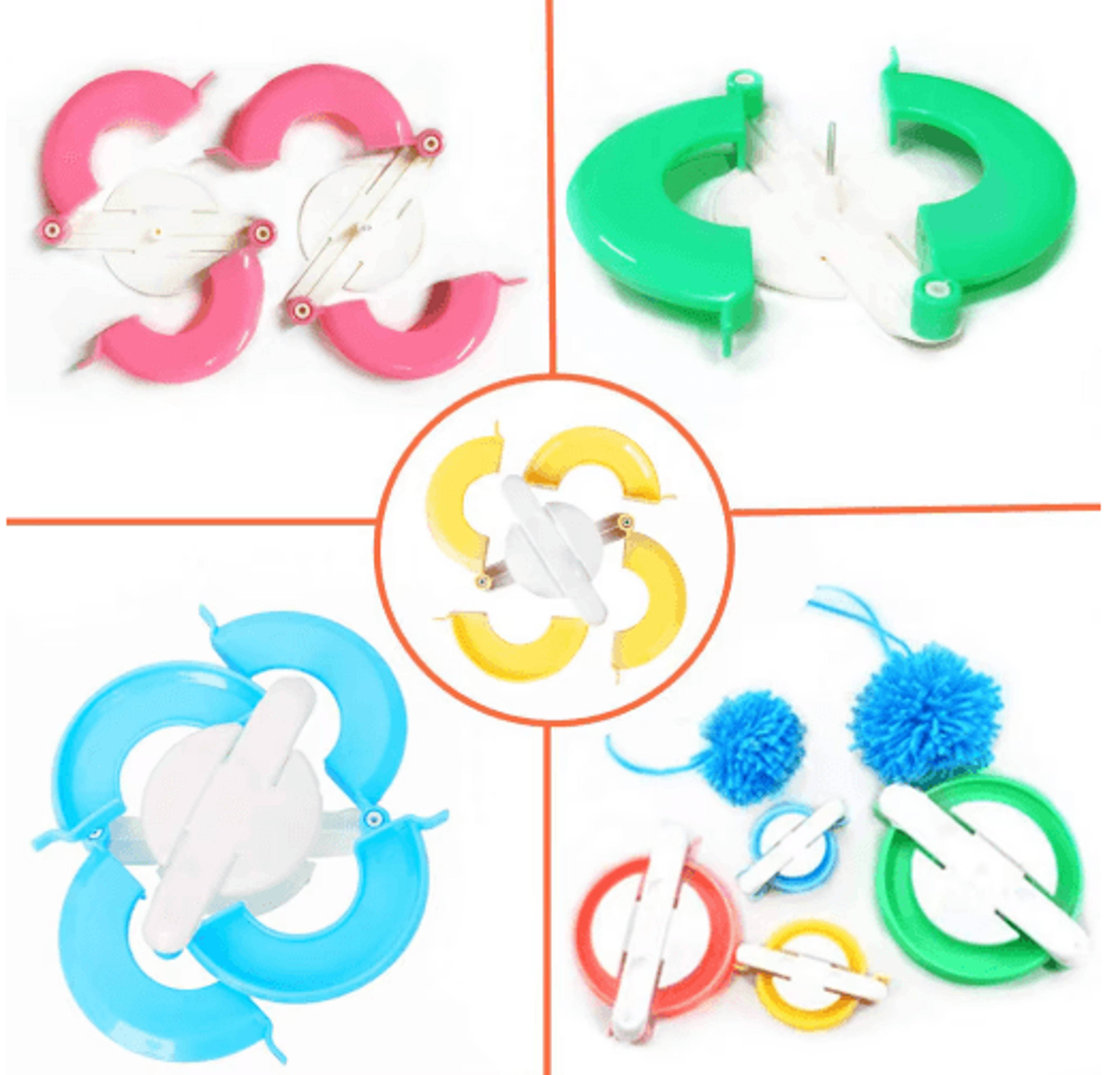 4Size Pom Pom Maker Set With Thread Cutter 5