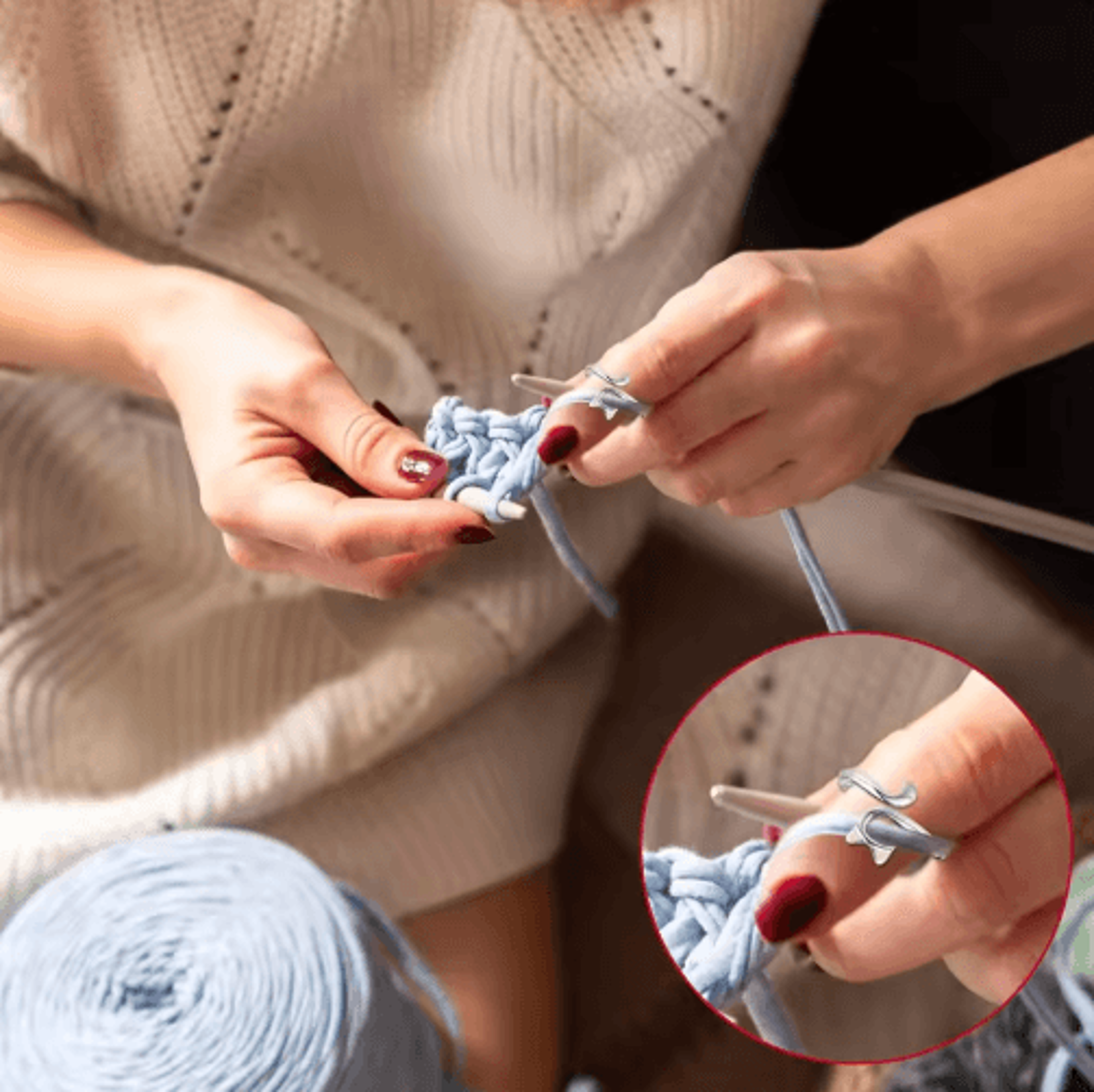 12PCS Adjustable Cat Crochet Tension Ring 6