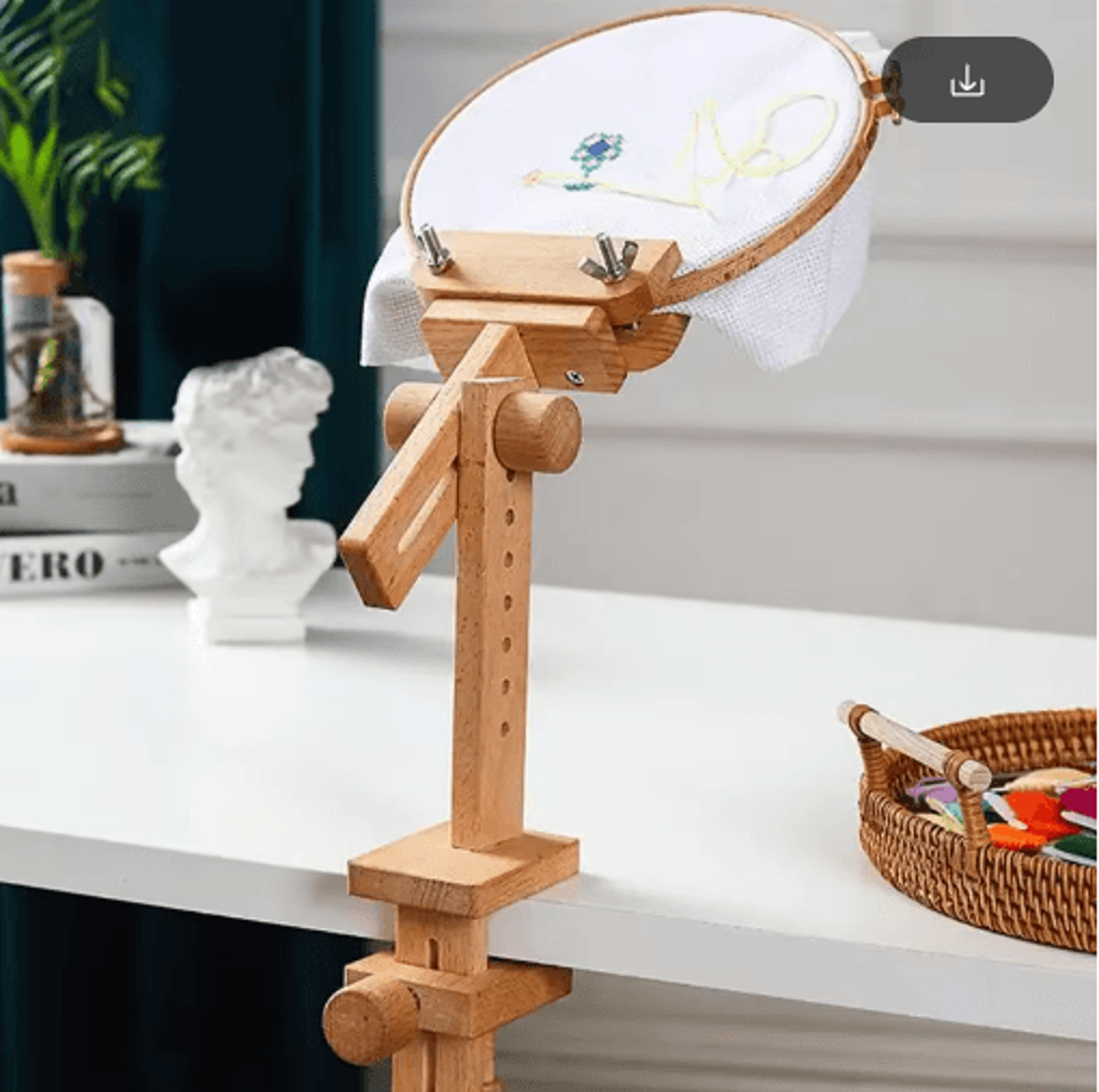 360 Adjustable Wooden Embroidery Hoop Stand 5