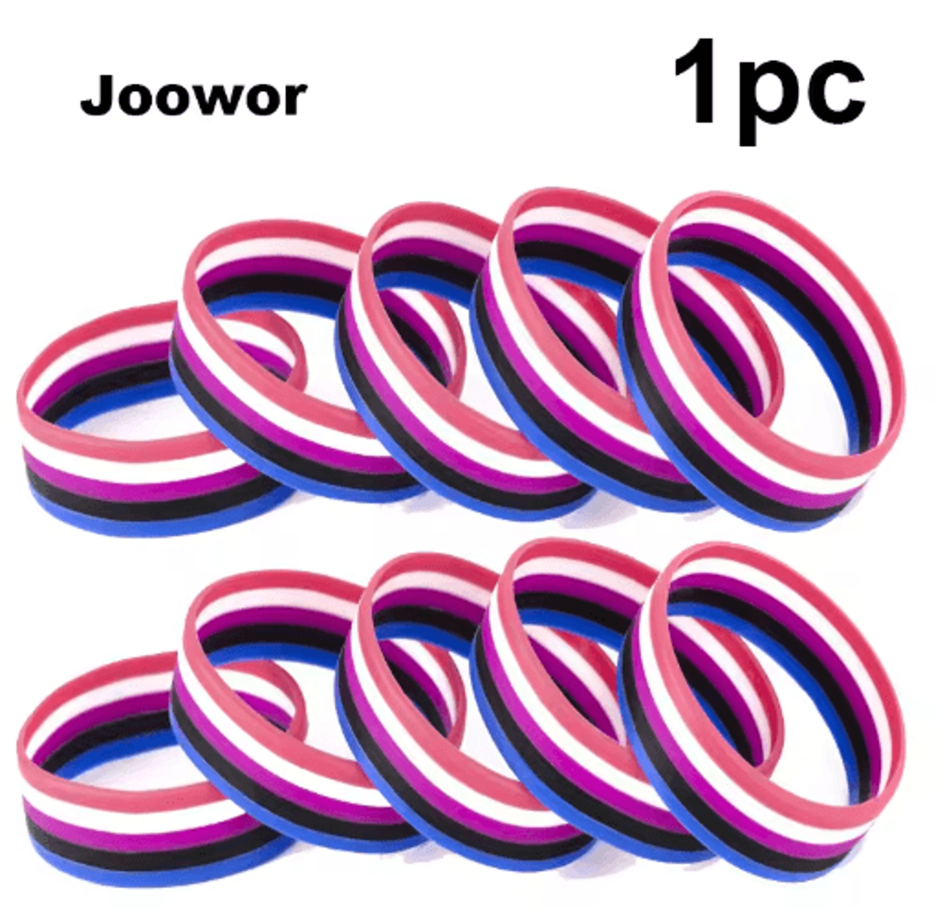 Rainbow Pride Silicone Wristband Bracelet 5