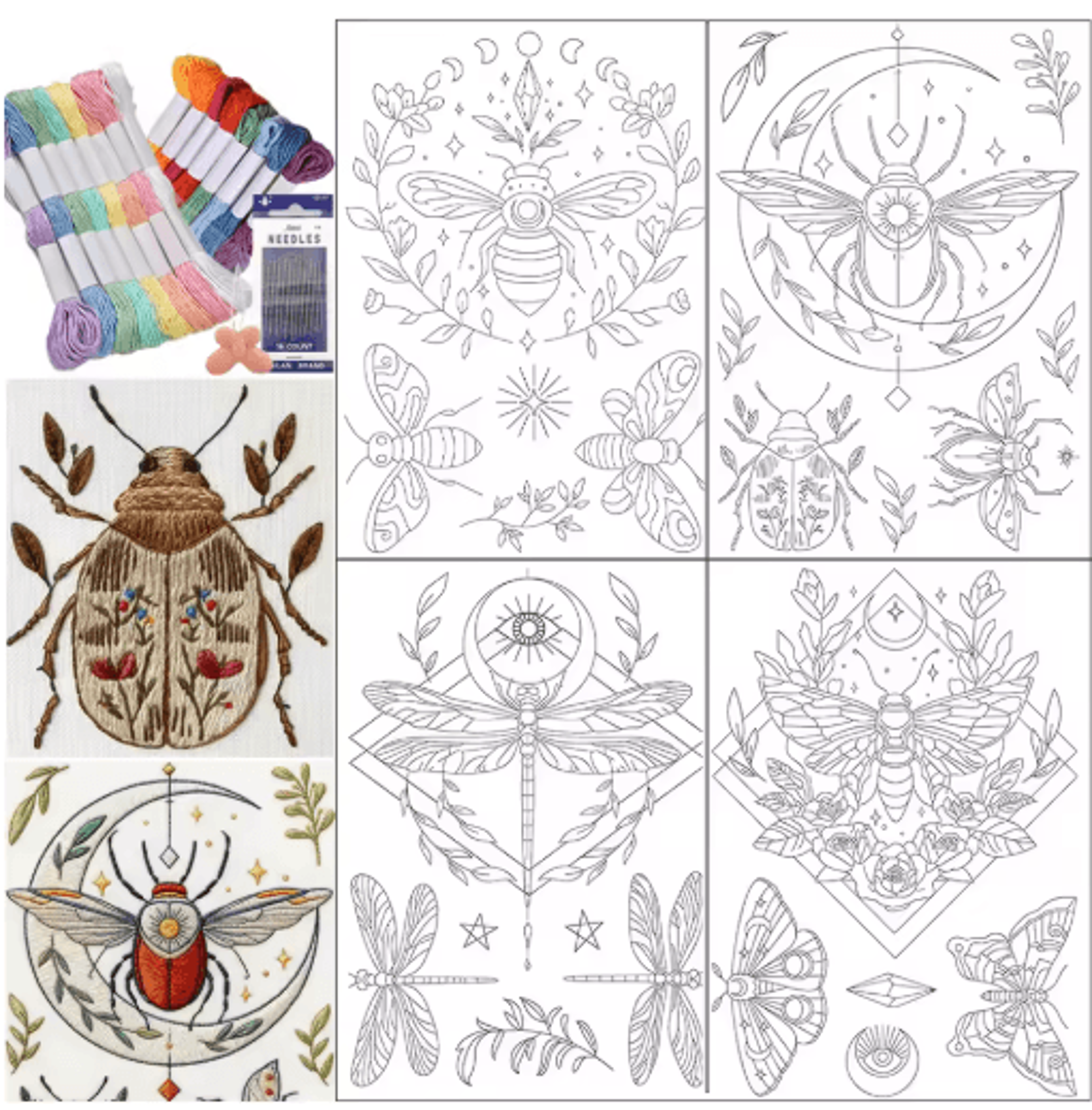 12PCS Insect SelfAdhesive Embroidery Kit 3
