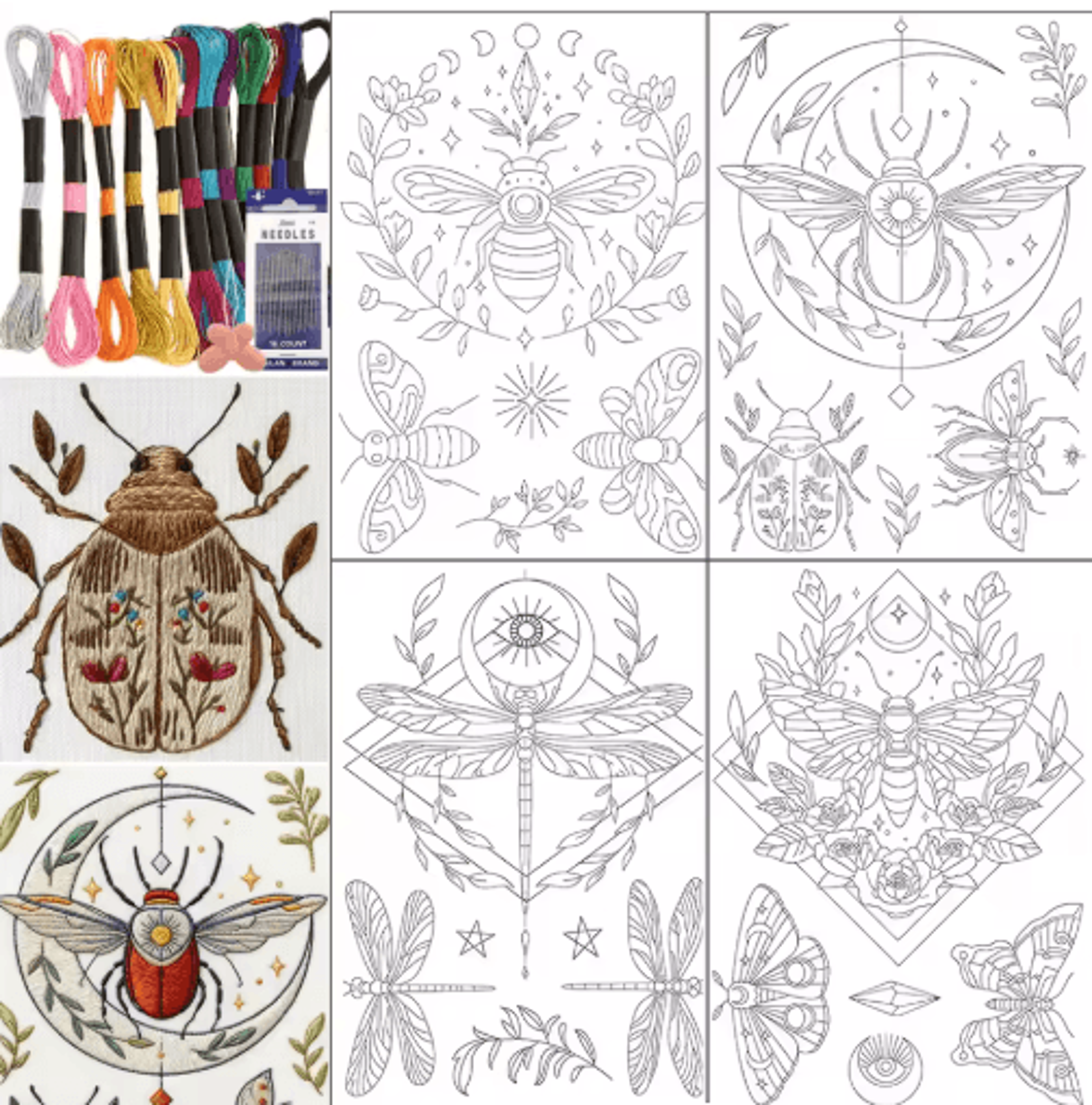 12PCS Insect SelfAdhesive Embroidery Kit 4