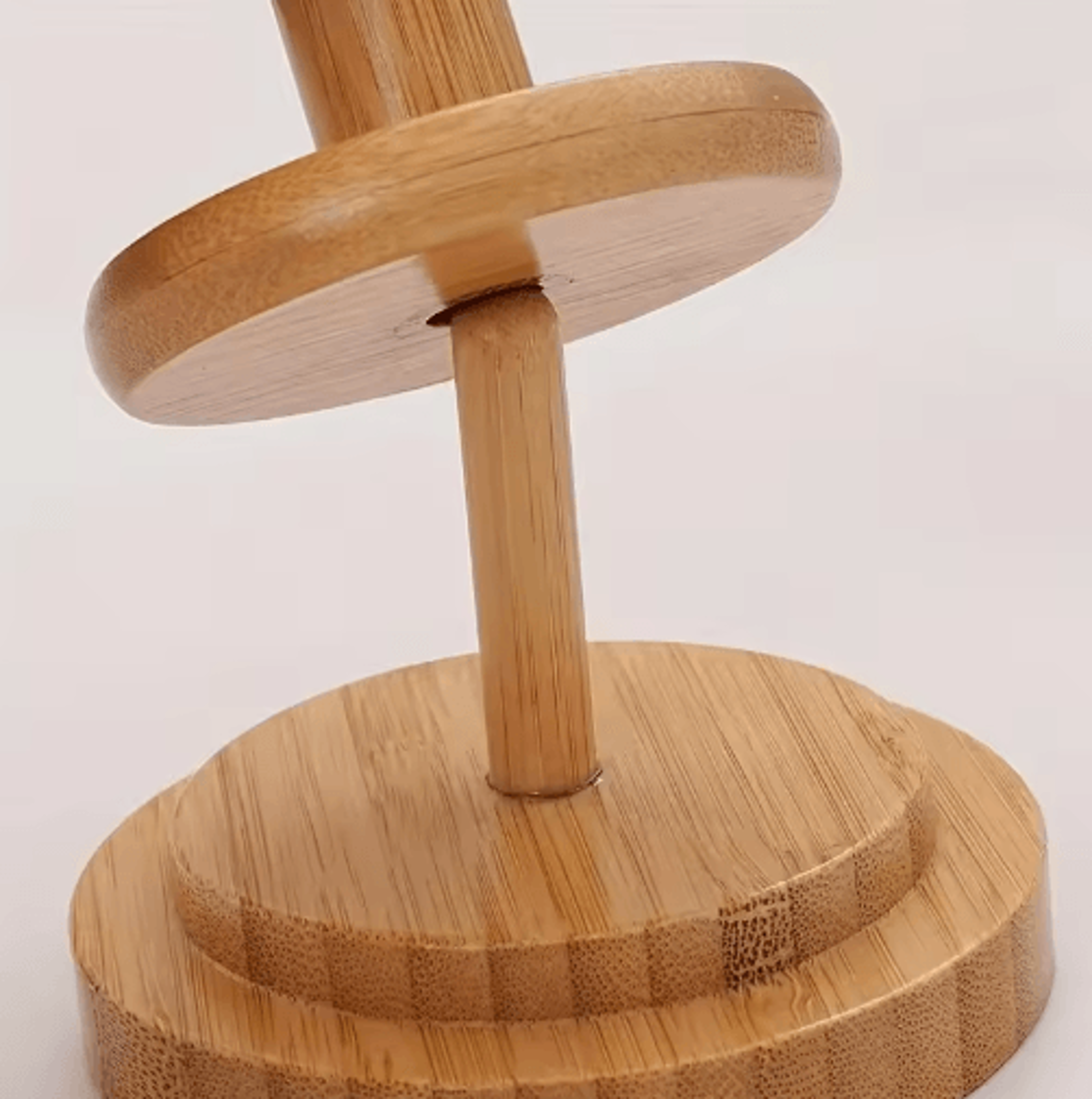 Handmade Wooden Rotating Yarn Holder With Storage Base 4