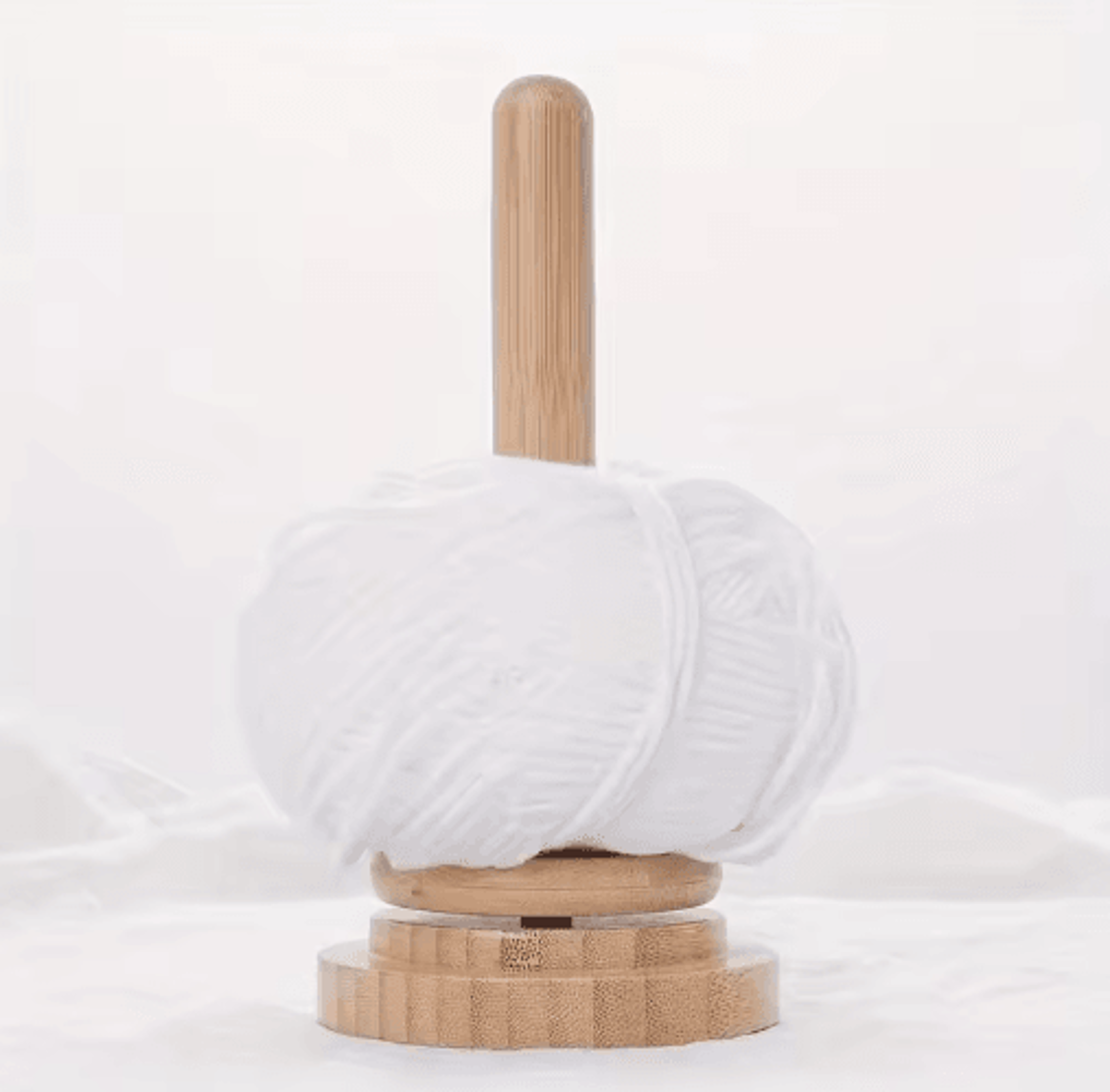 Handmade Wooden Rotating Yarn Holder With Storage Base 3