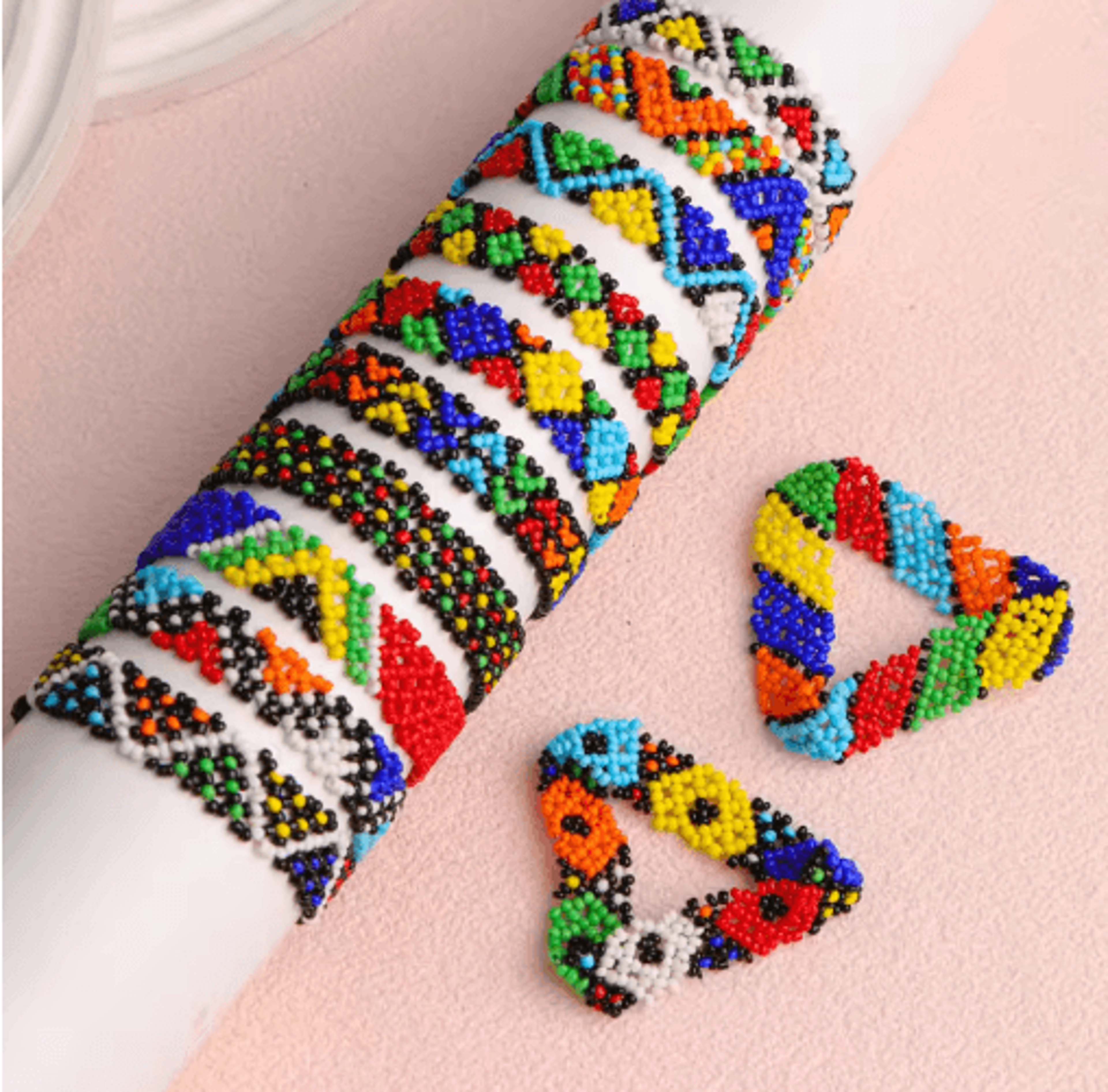12PCS Multicolor Elastic Beaded Bracelet Set 3