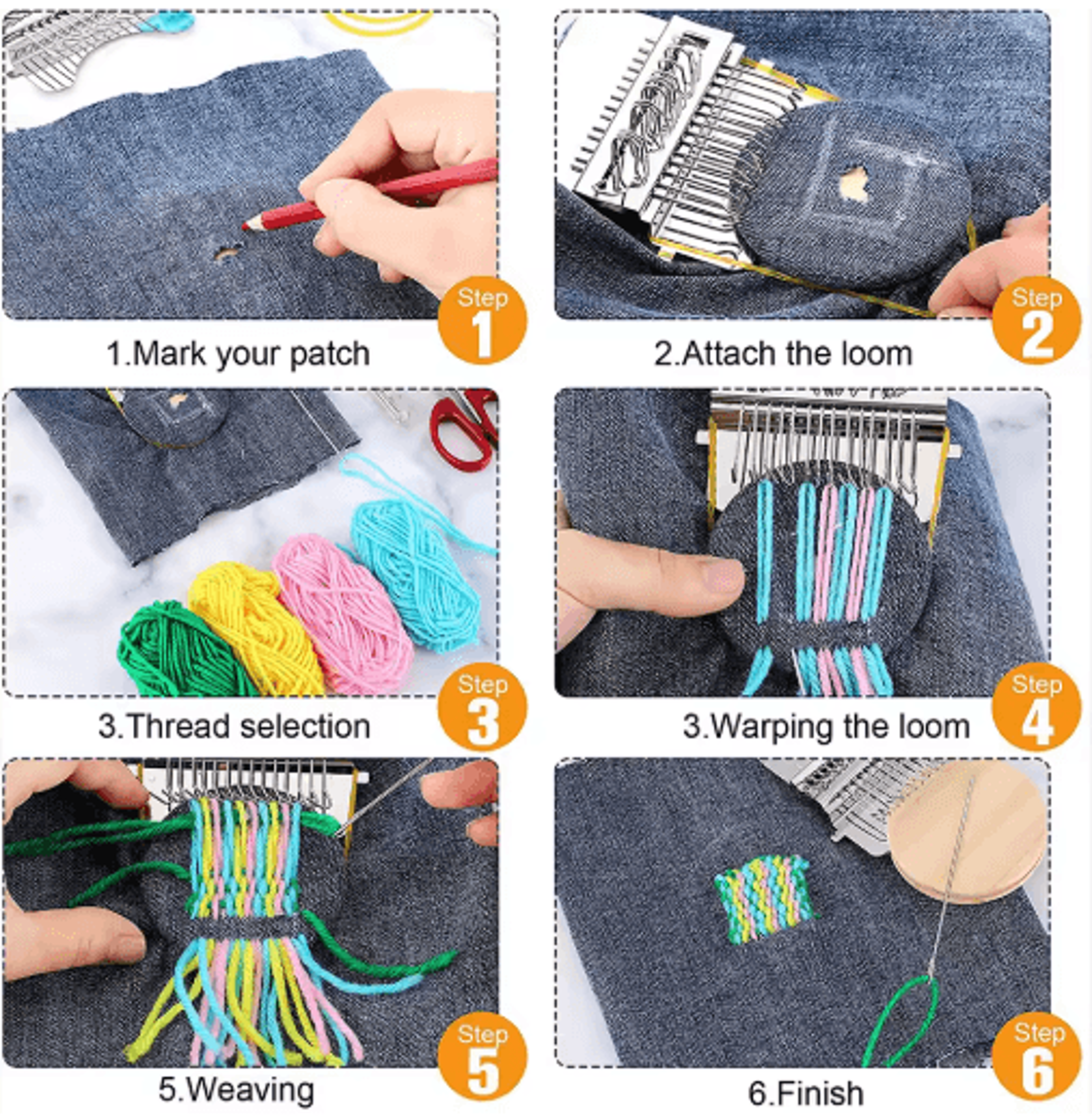 Small SpeedweveStyle Darning Loom Kit With 14 Hooks 4
