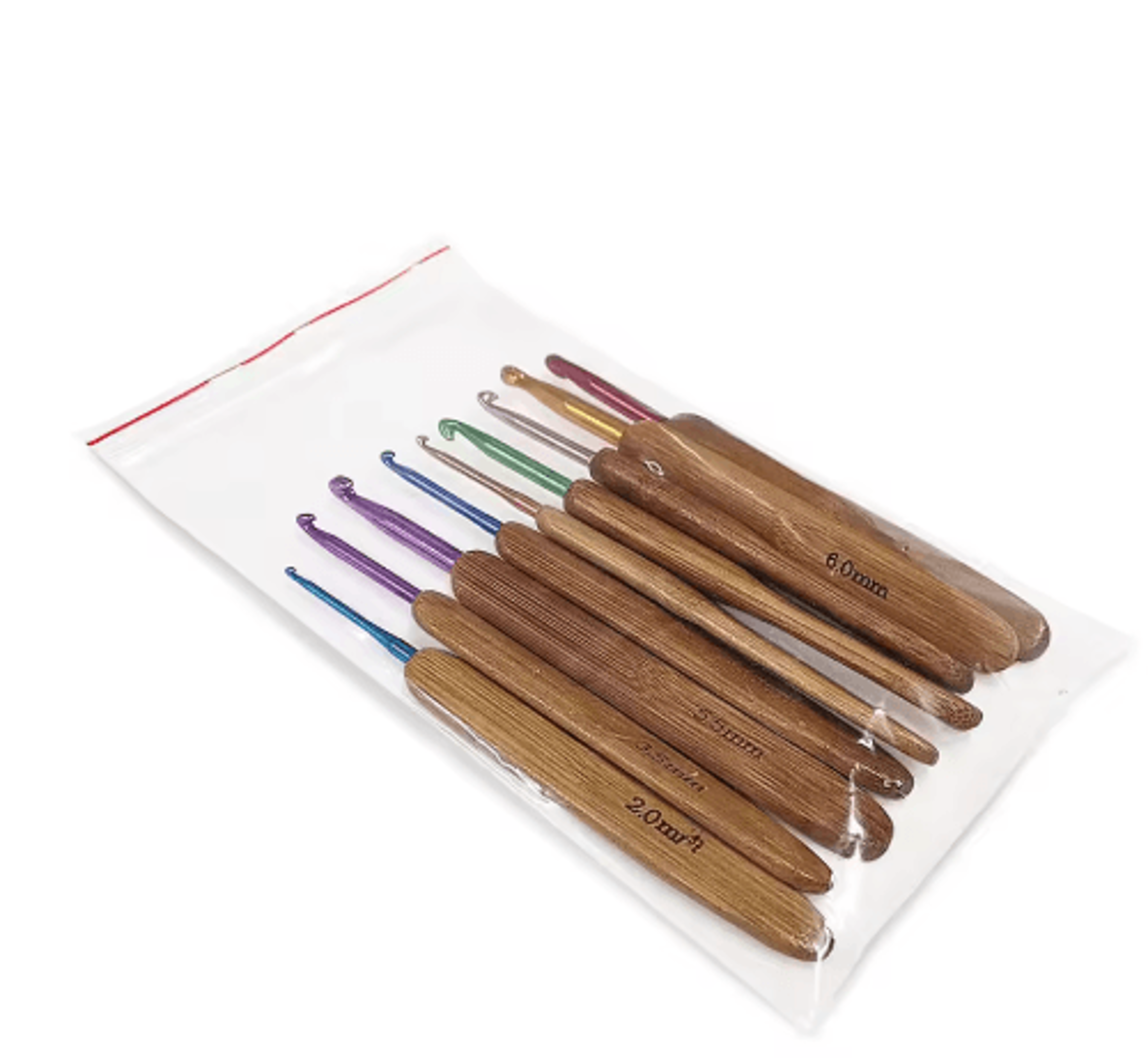 9Size Vintage Wooden Handle Crochet Hook Set 4