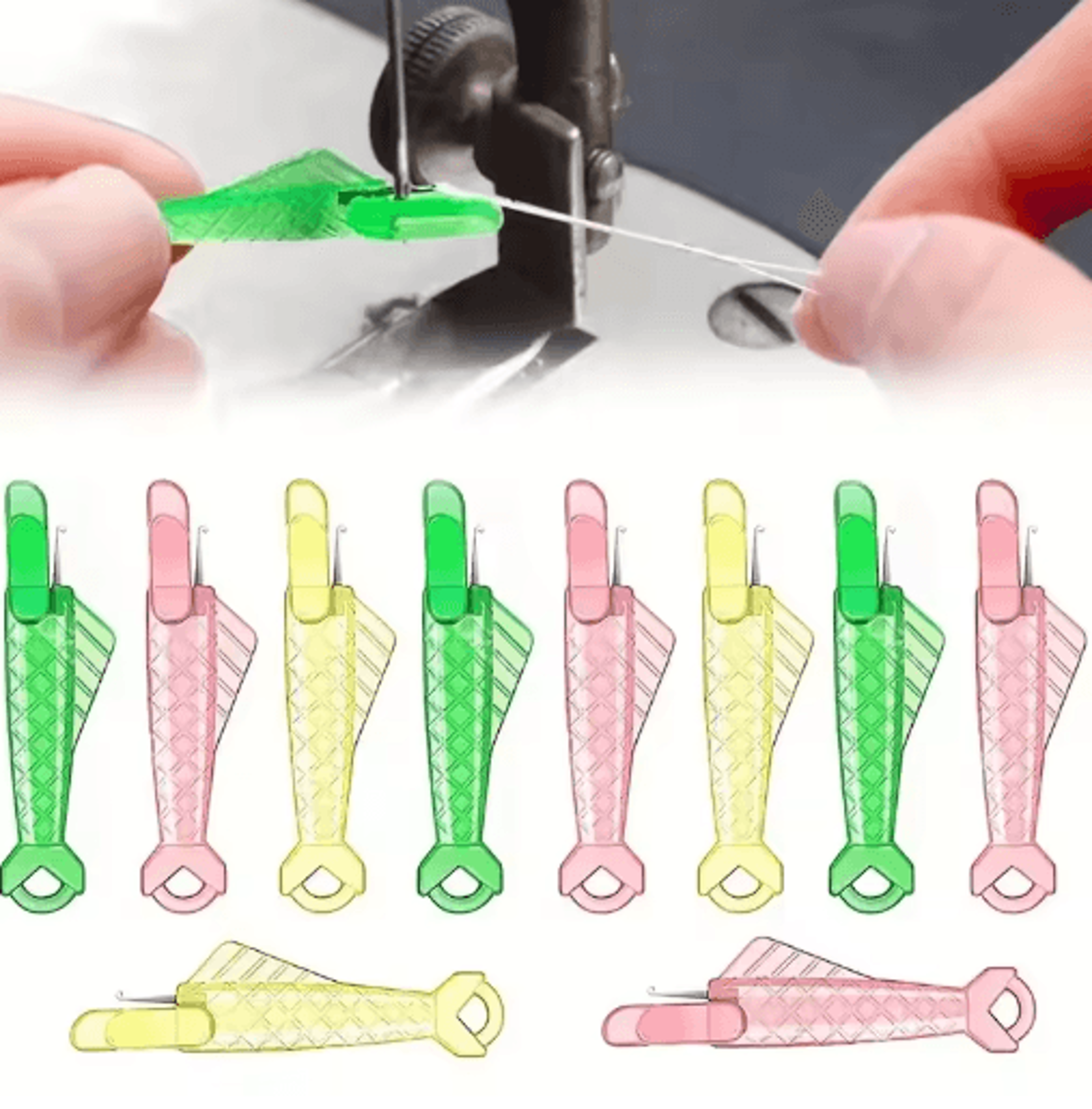 3pcs mini automatic needle threader set