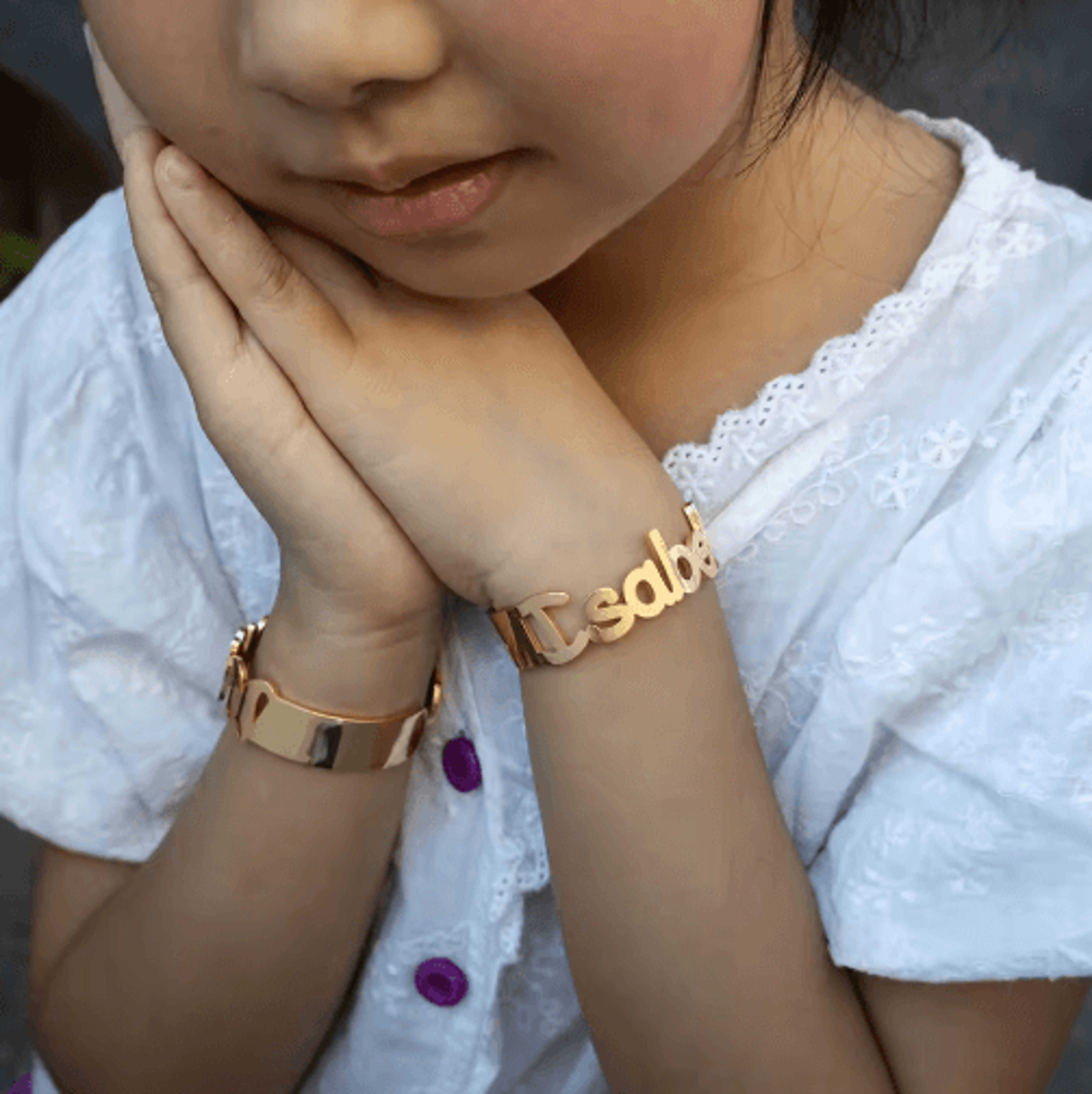 personalized kids stainless steel name bracelet
