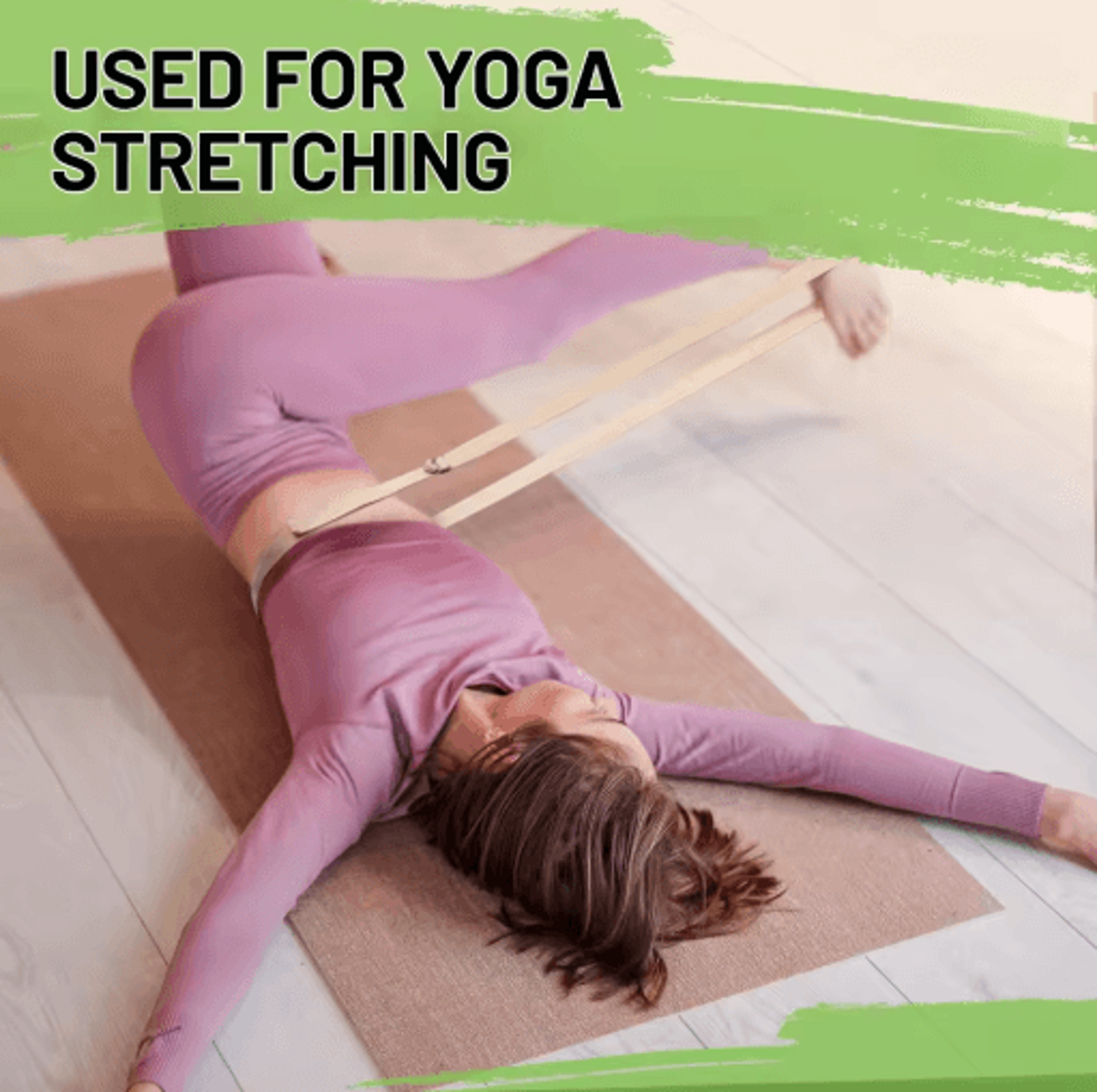 1.8m cotton yoga stretching strap with d-ring buckle