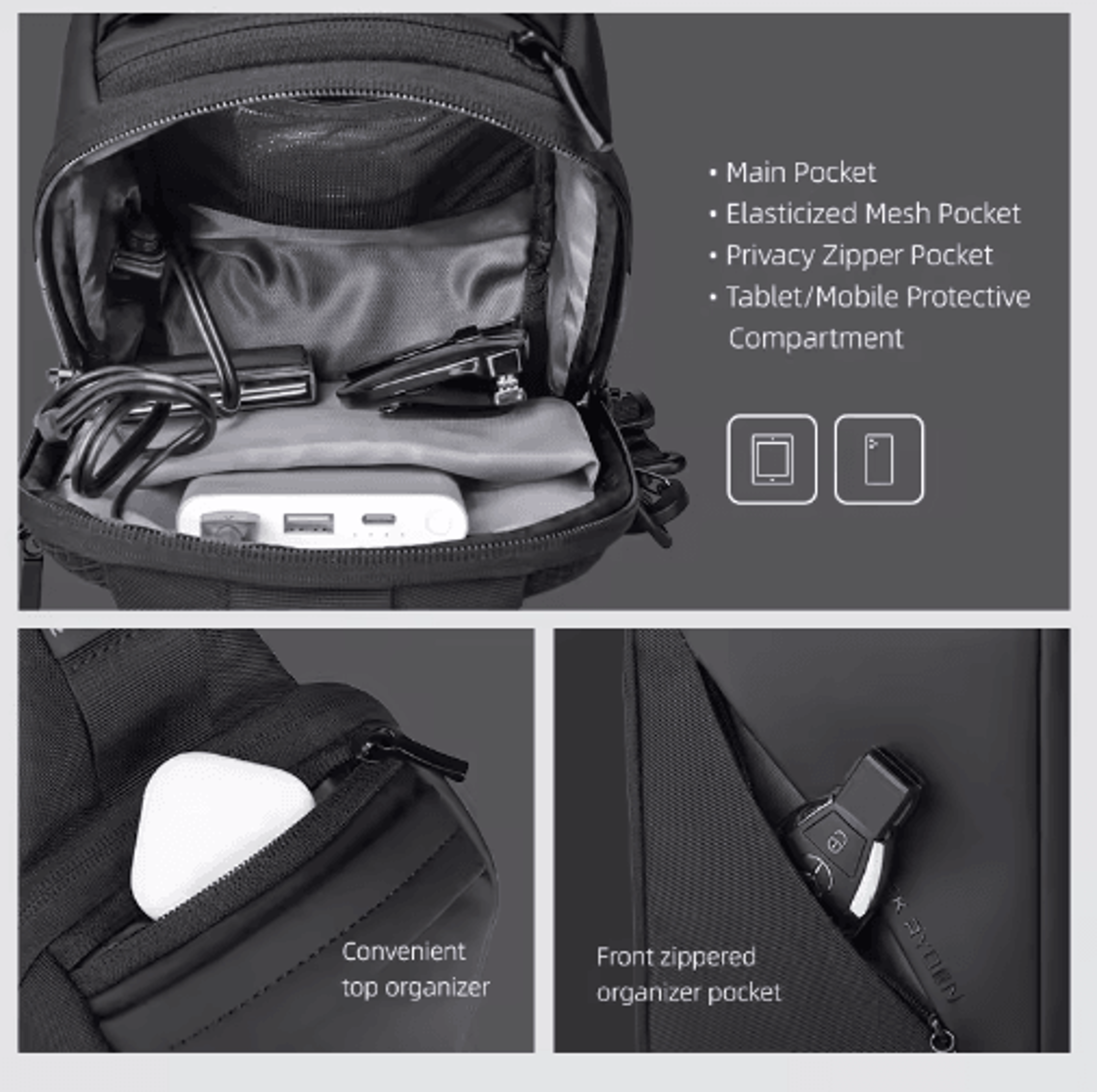 Mark Ryden Large Capacity Waterproof Sling Bag 6
