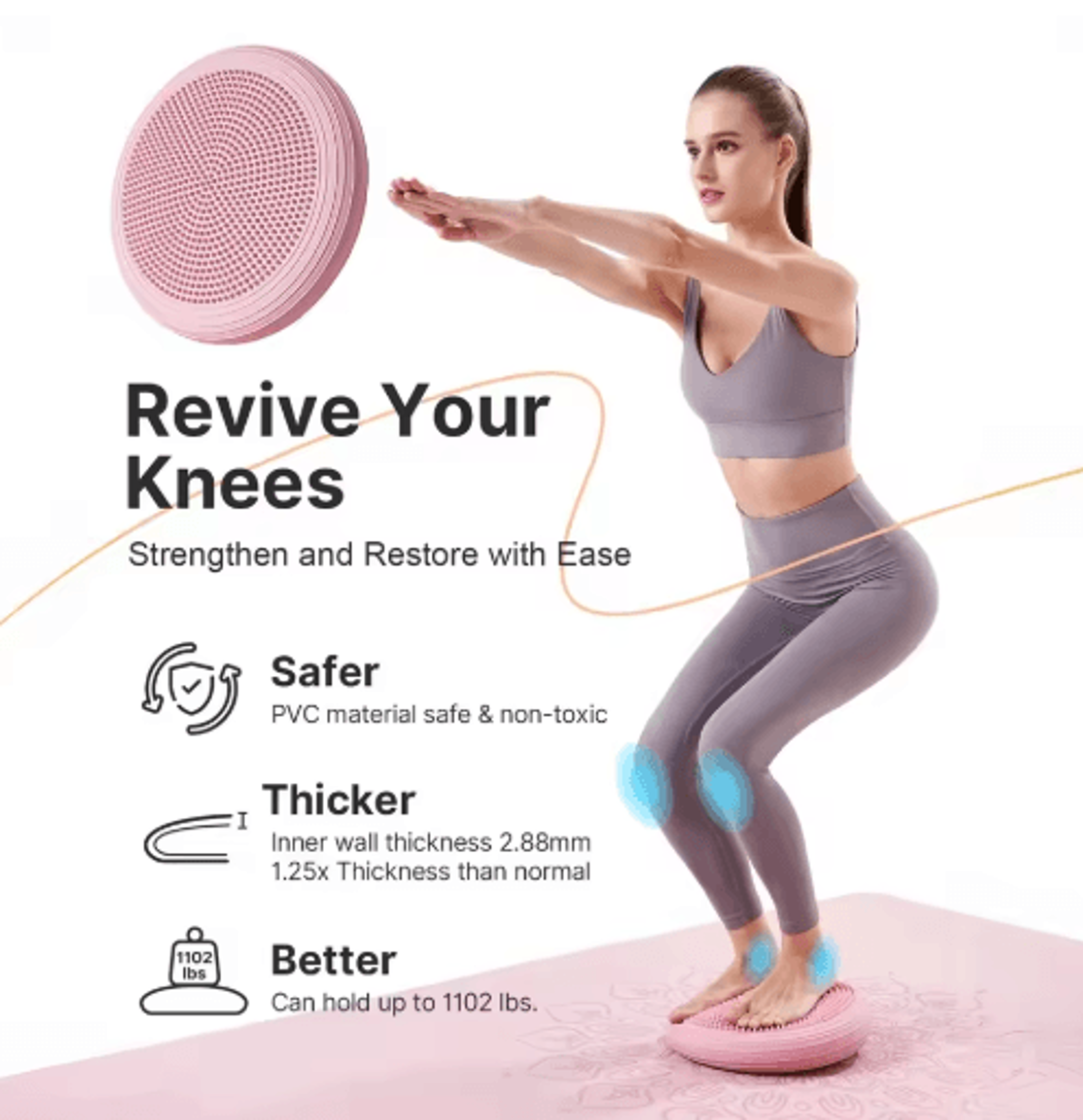 Inflatable PVC Wobble Balance Cushion With Air Pump 9