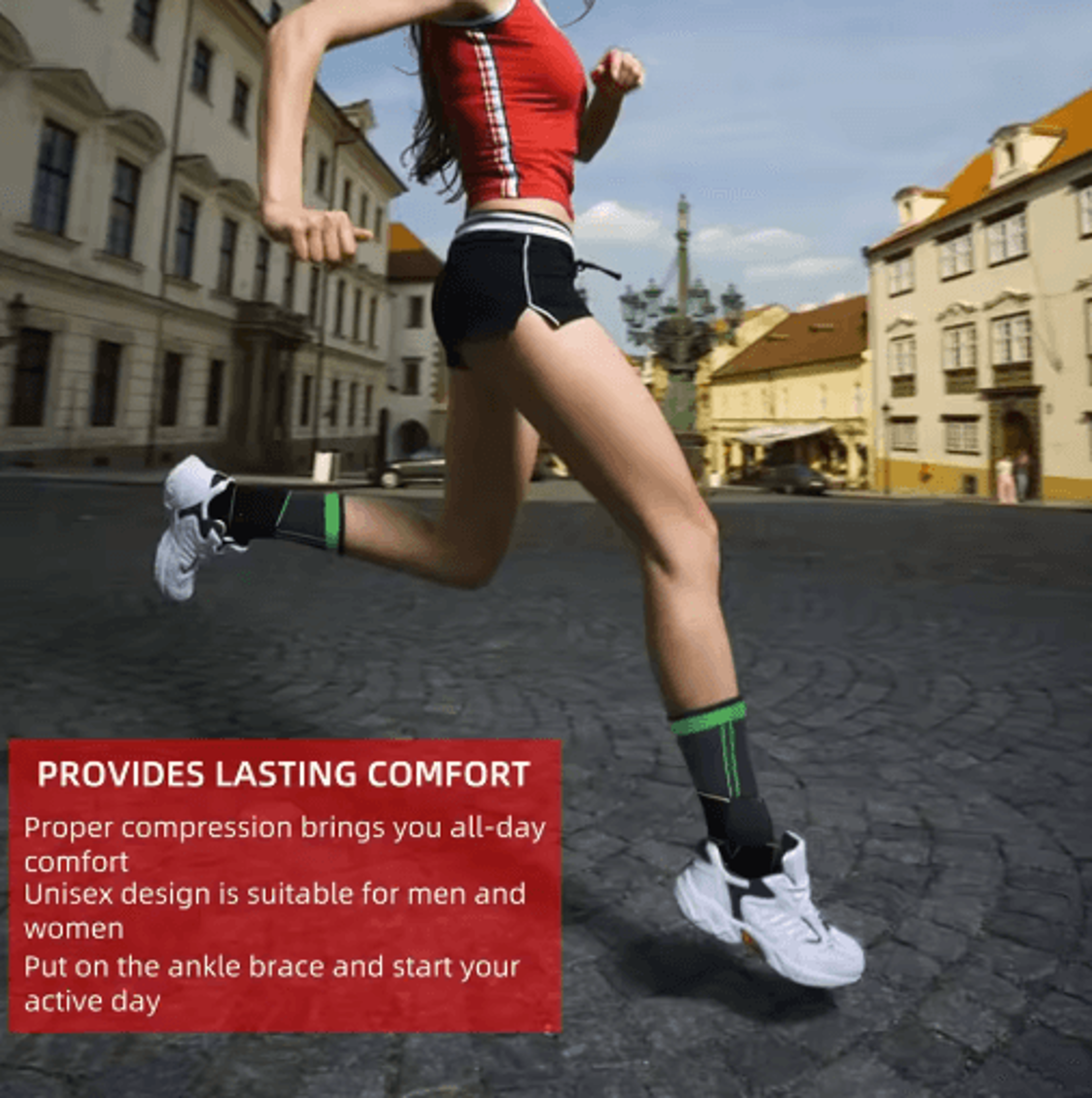 Ankle Compression Sleeve With Adjustable Support Strap 5