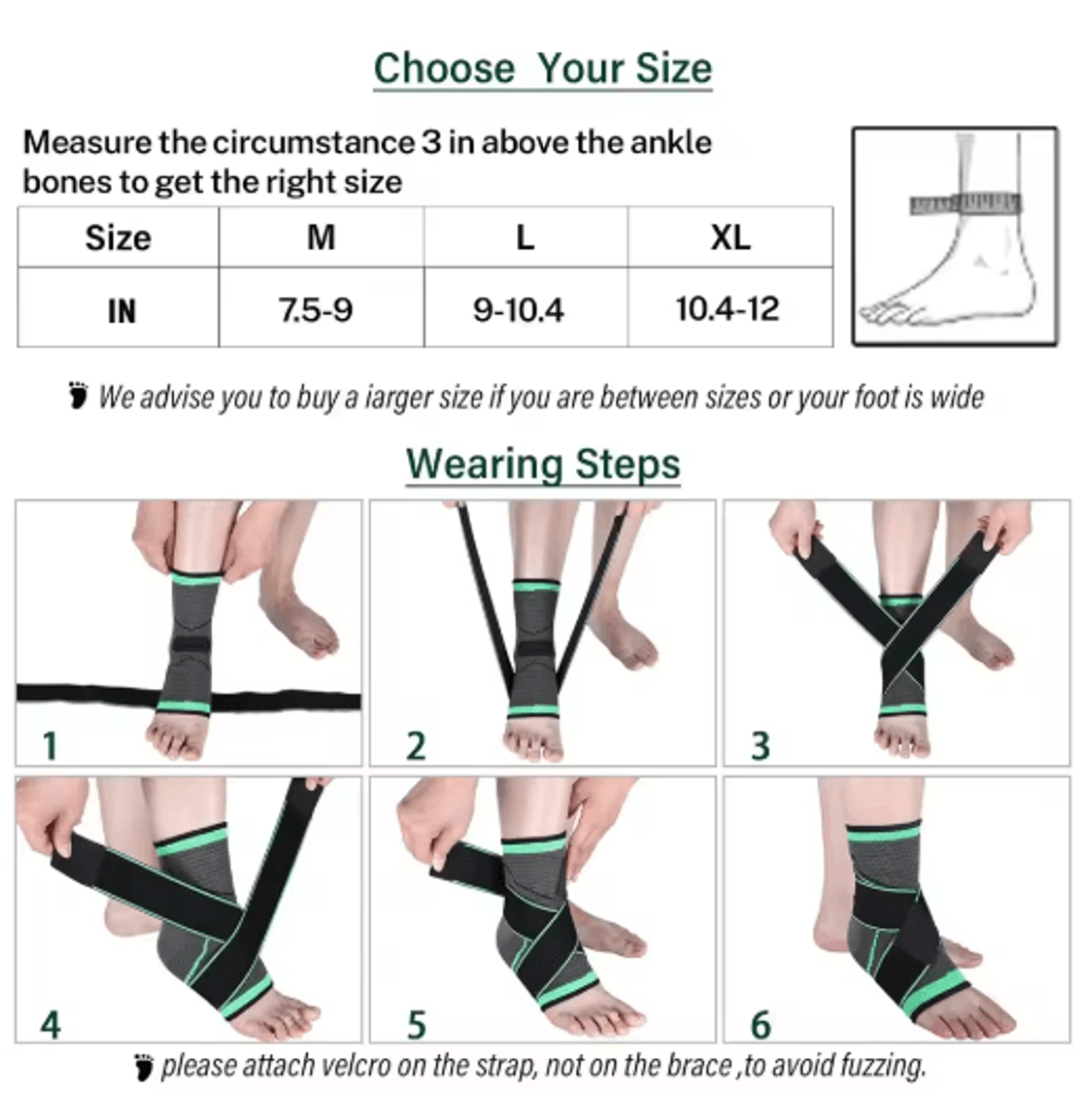 Ankle Compression Sleeve With Adjustable Support Strap 4
