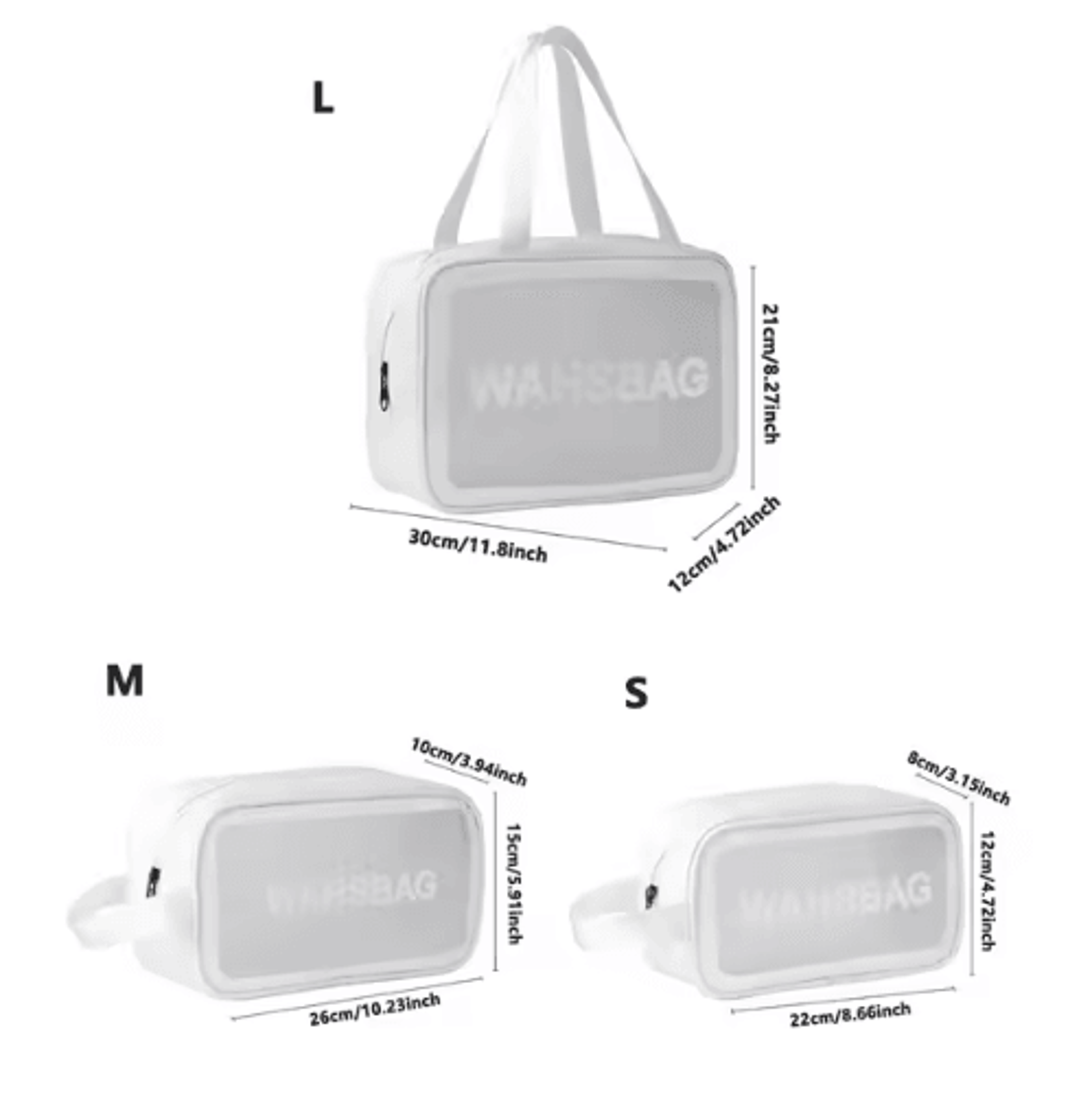 Transparent Waterproof Travel Makeup  Toiletry Bag 3