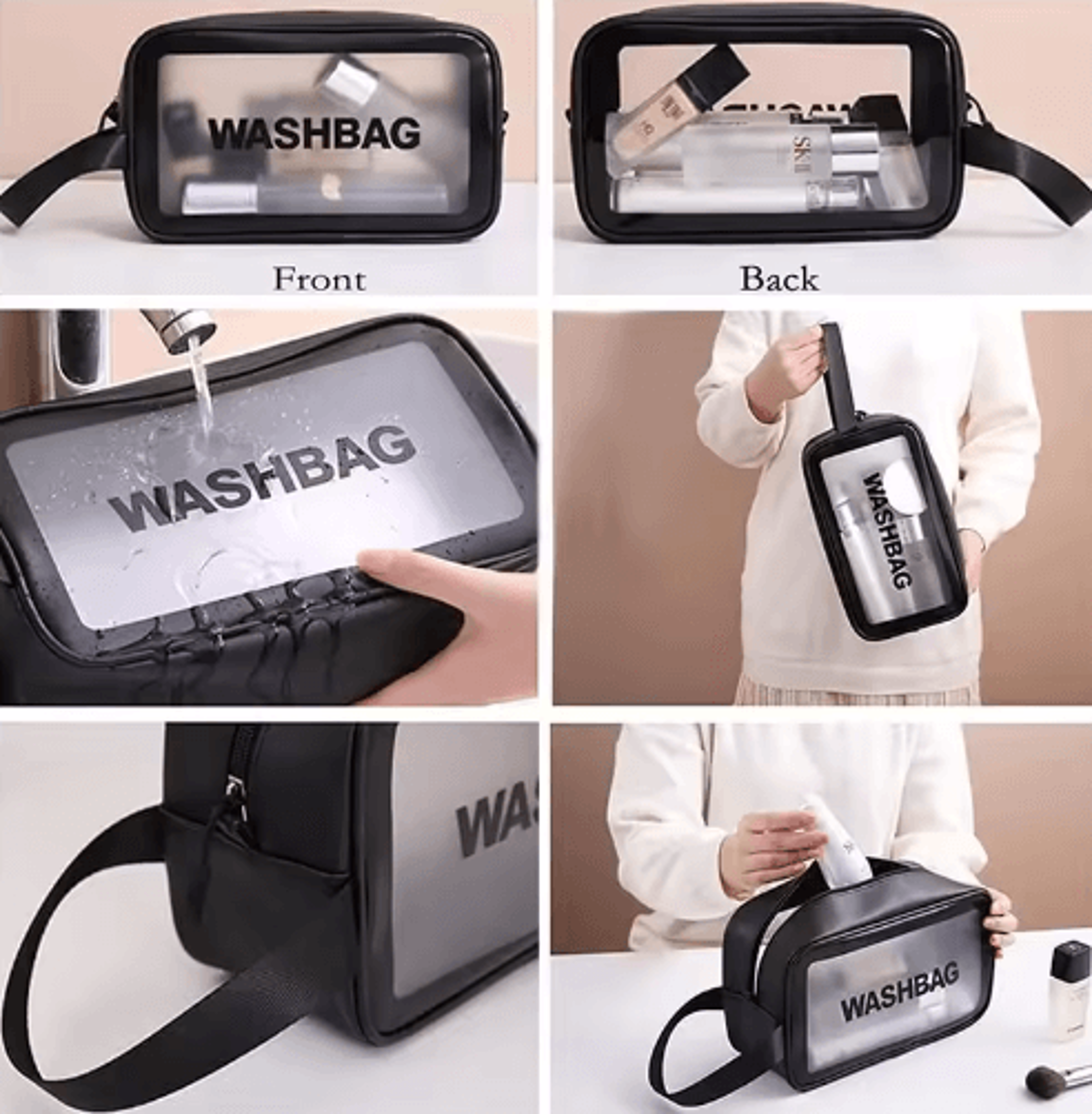 Transparent Waterproof Travel Makeup  Toiletry Bag 13