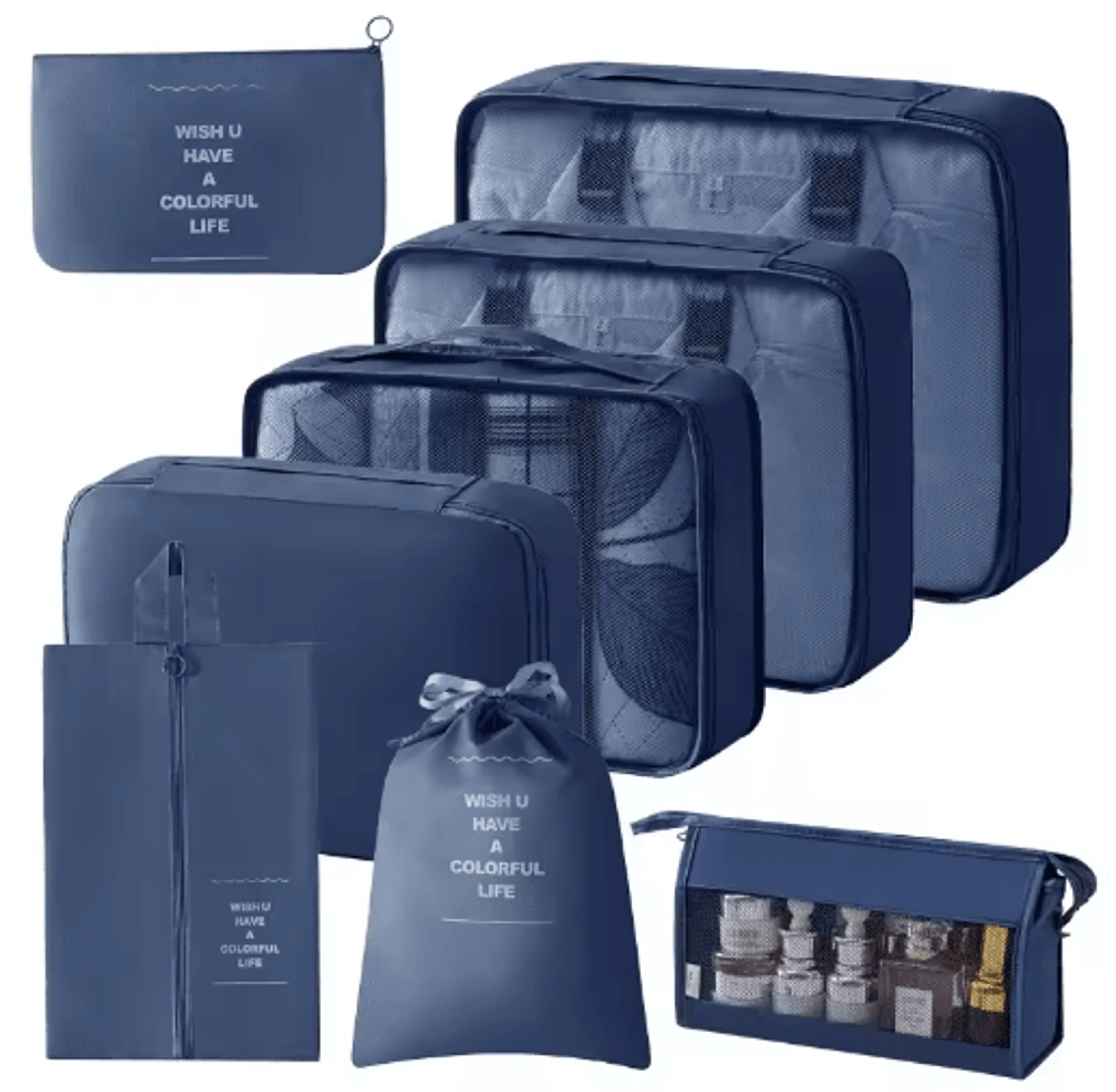 8PCS Foldable Travel Packing Cubes Organizer Set 6
