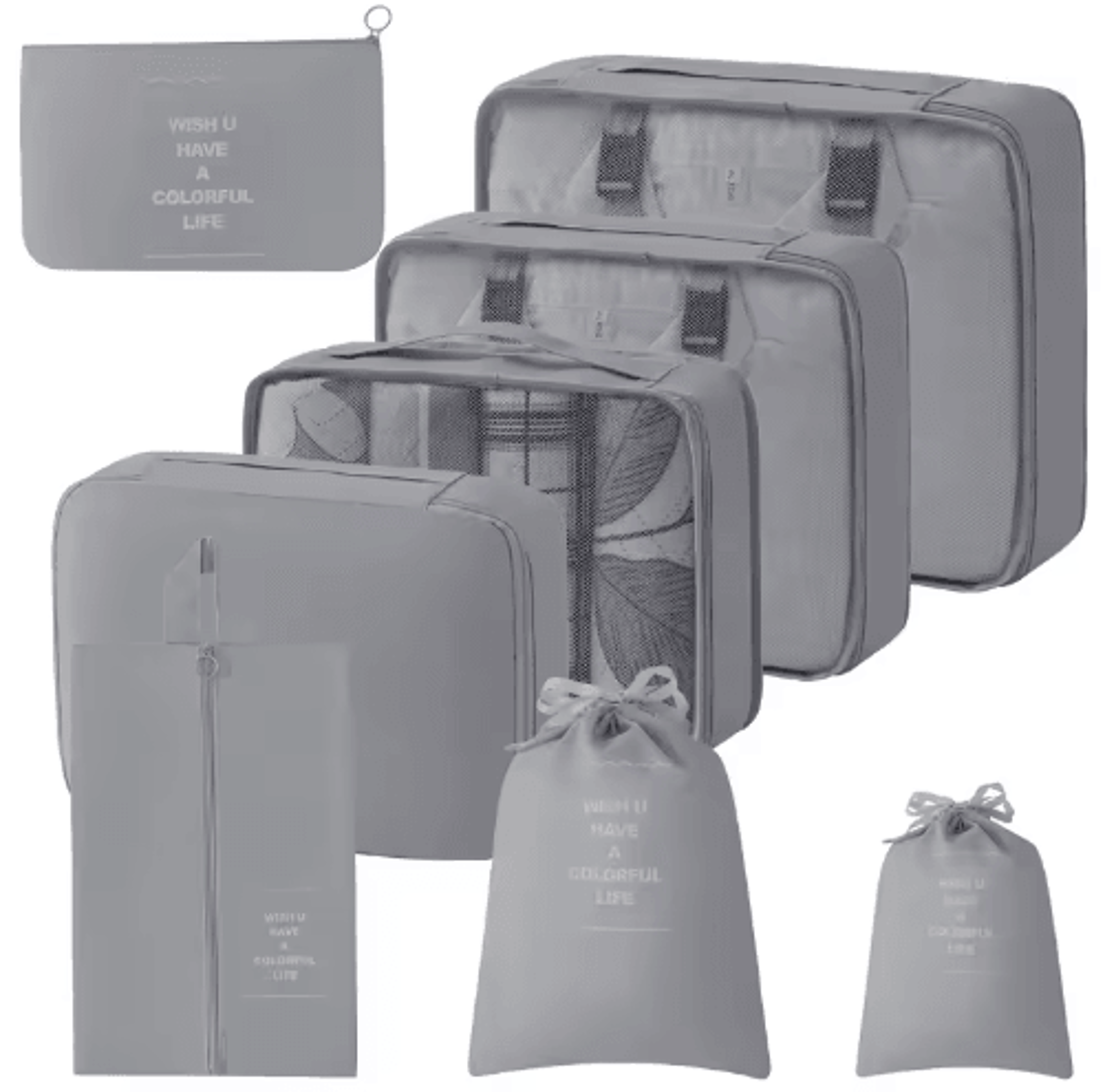 8PCS Foldable Travel Packing Cubes Organizer Set 12