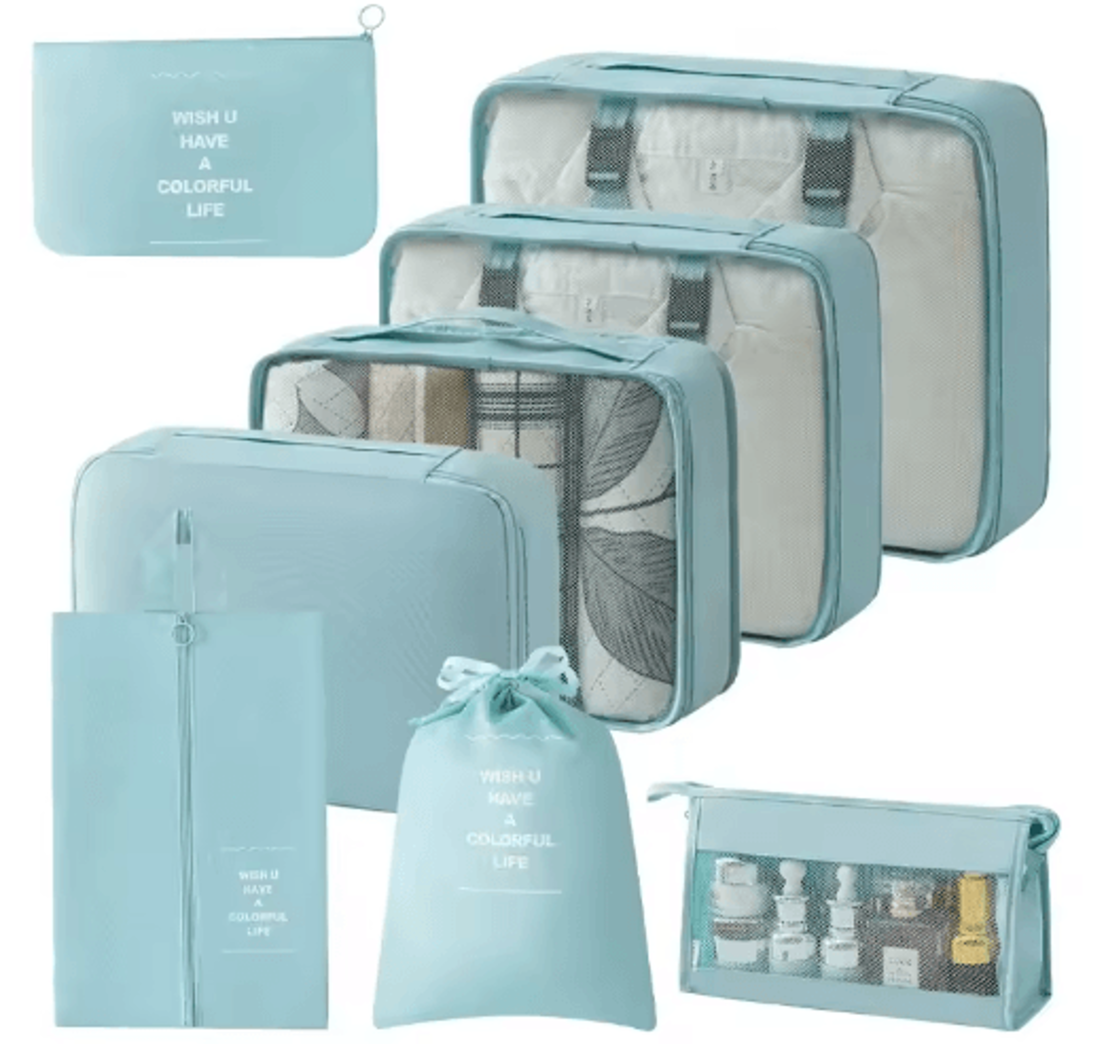 8PCS Foldable Travel Packing Cubes Organizer Set 24