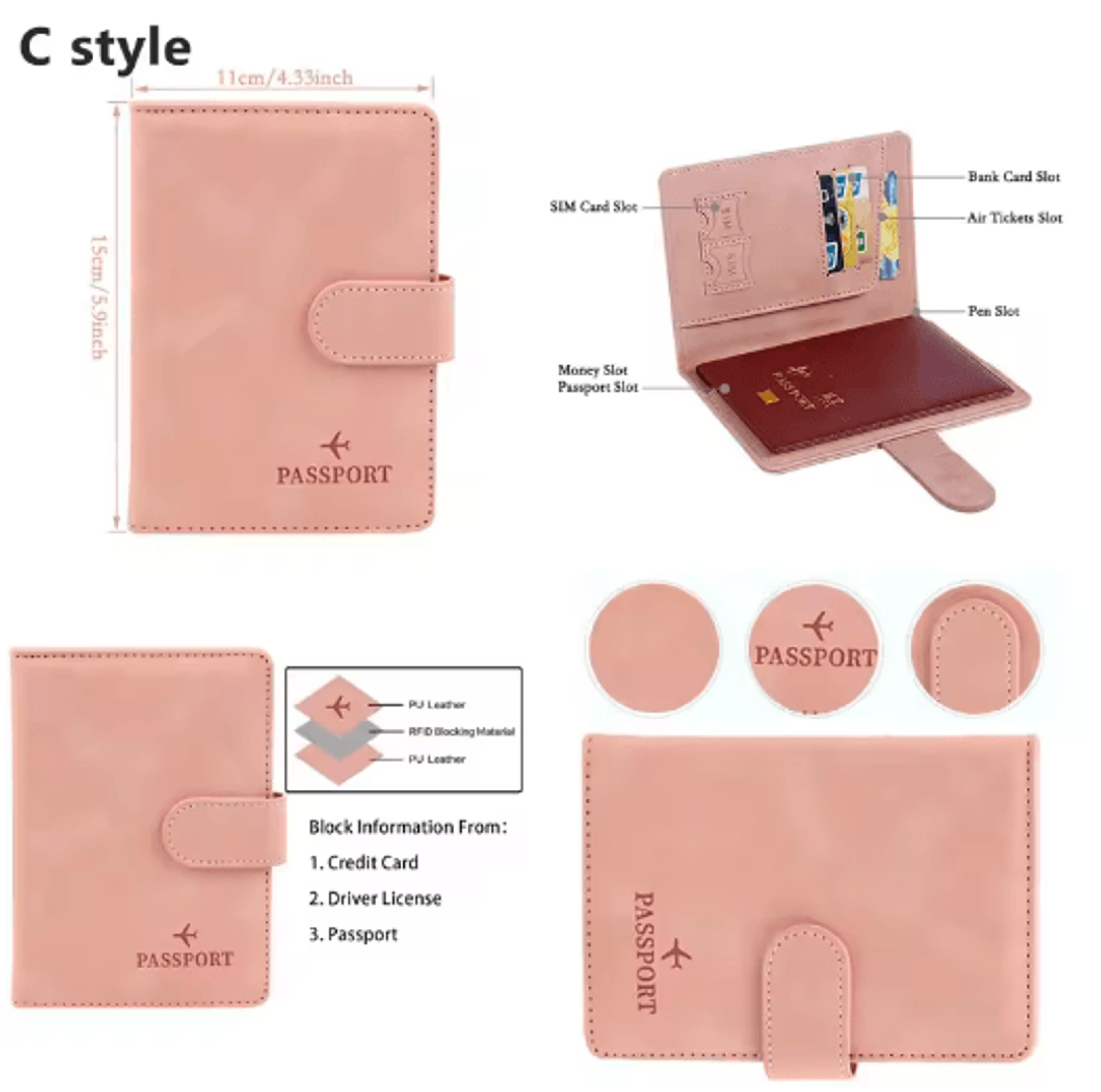 Multifunctional RFID Shielded Passport  Card Organizer 27