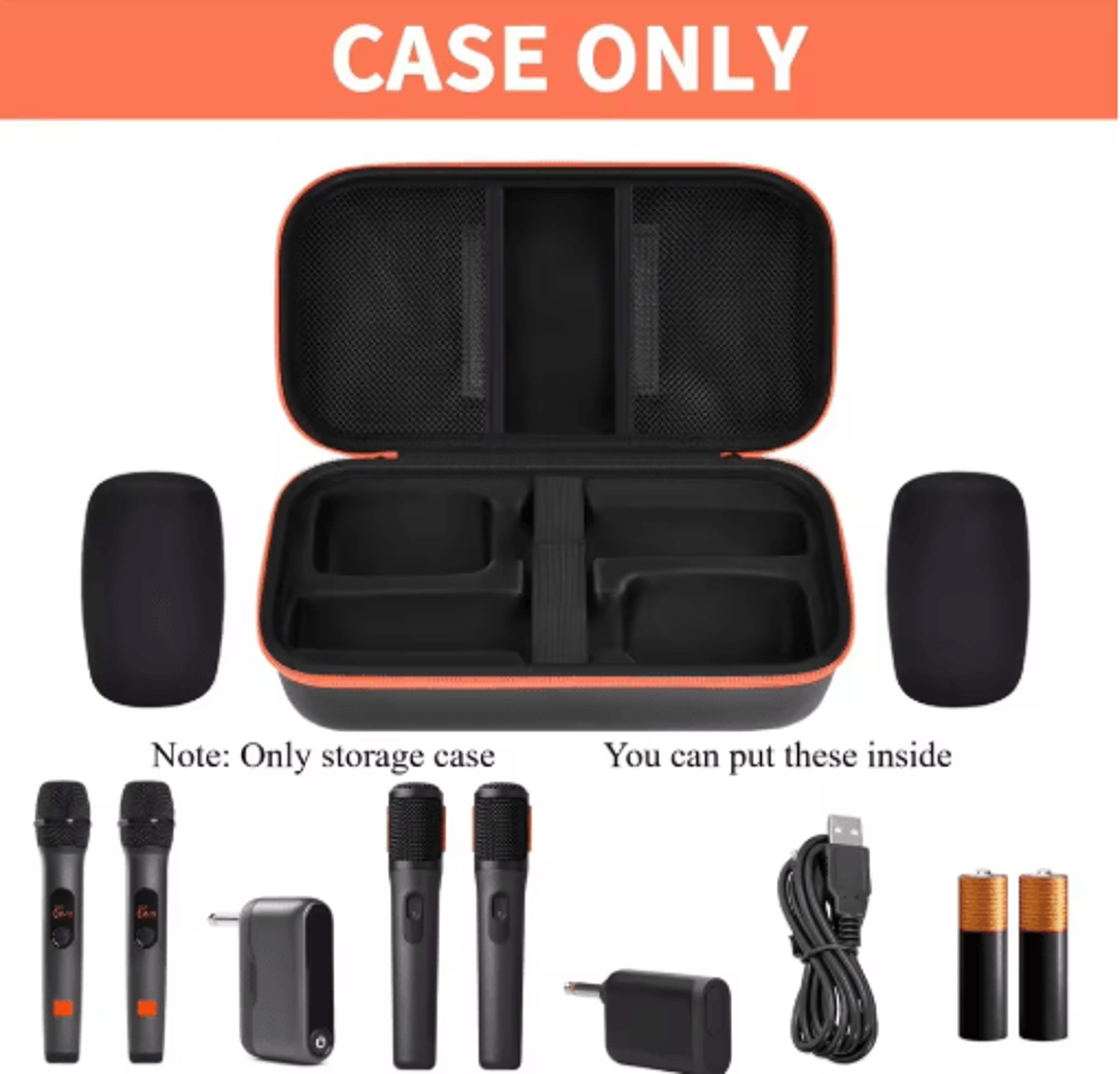Shockproof Wireless Microphone Case For JBL PartyBox Mic Systems 6