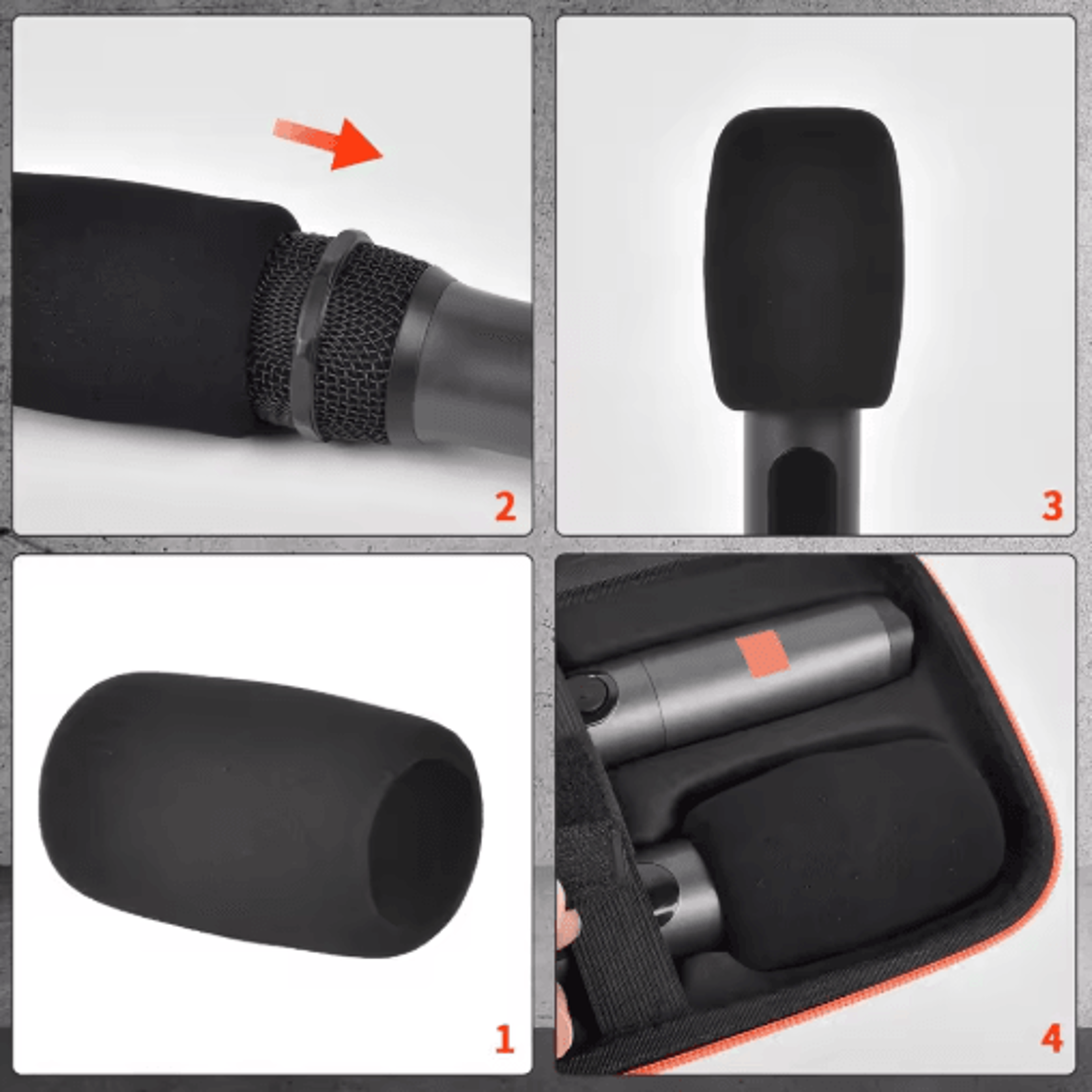 Shockproof Wireless Microphone Case For JBL PartyBox Mic Systems 4