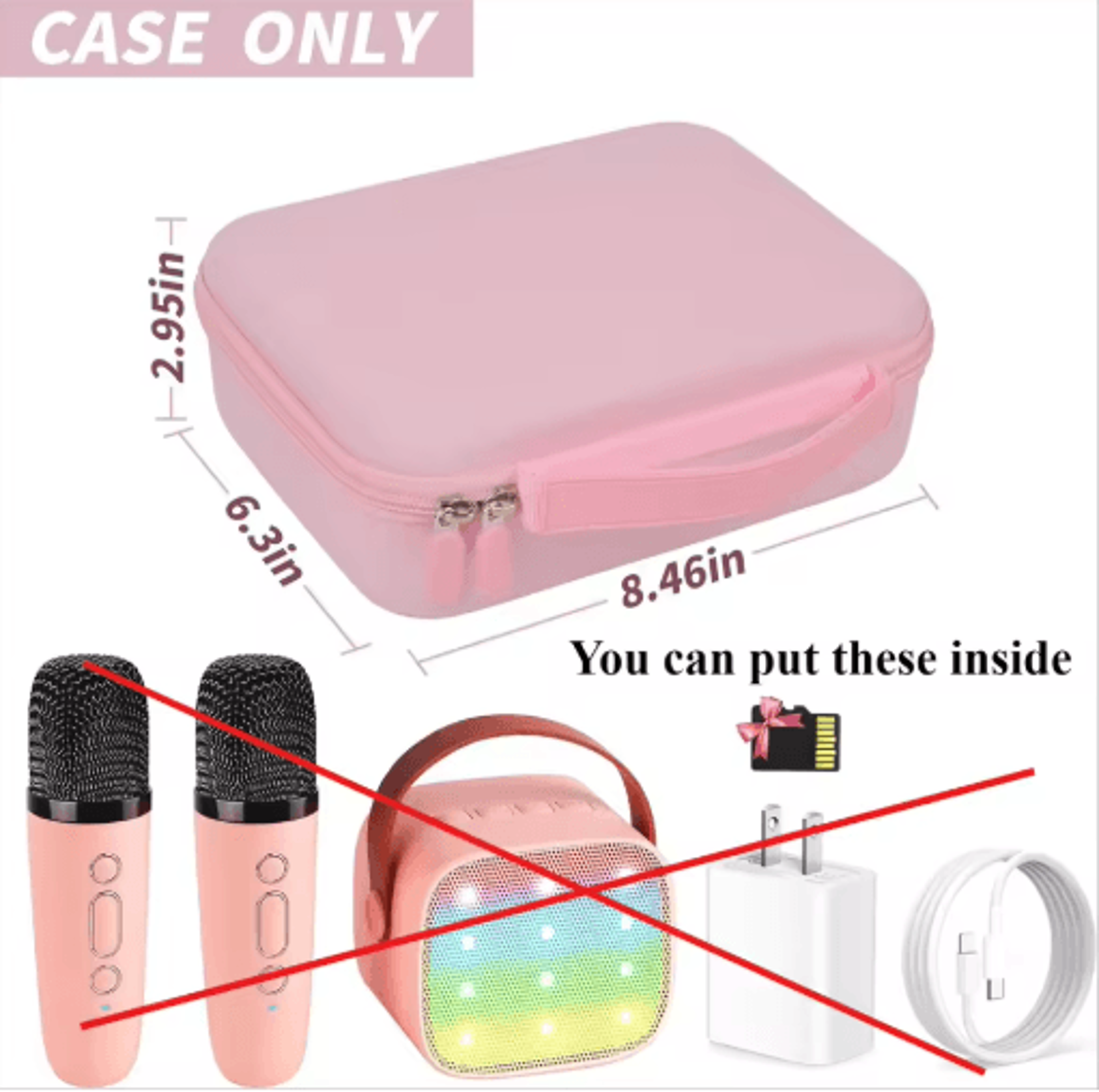 Kids Mini Karaoke Machine  Microphone Carrying Case 4