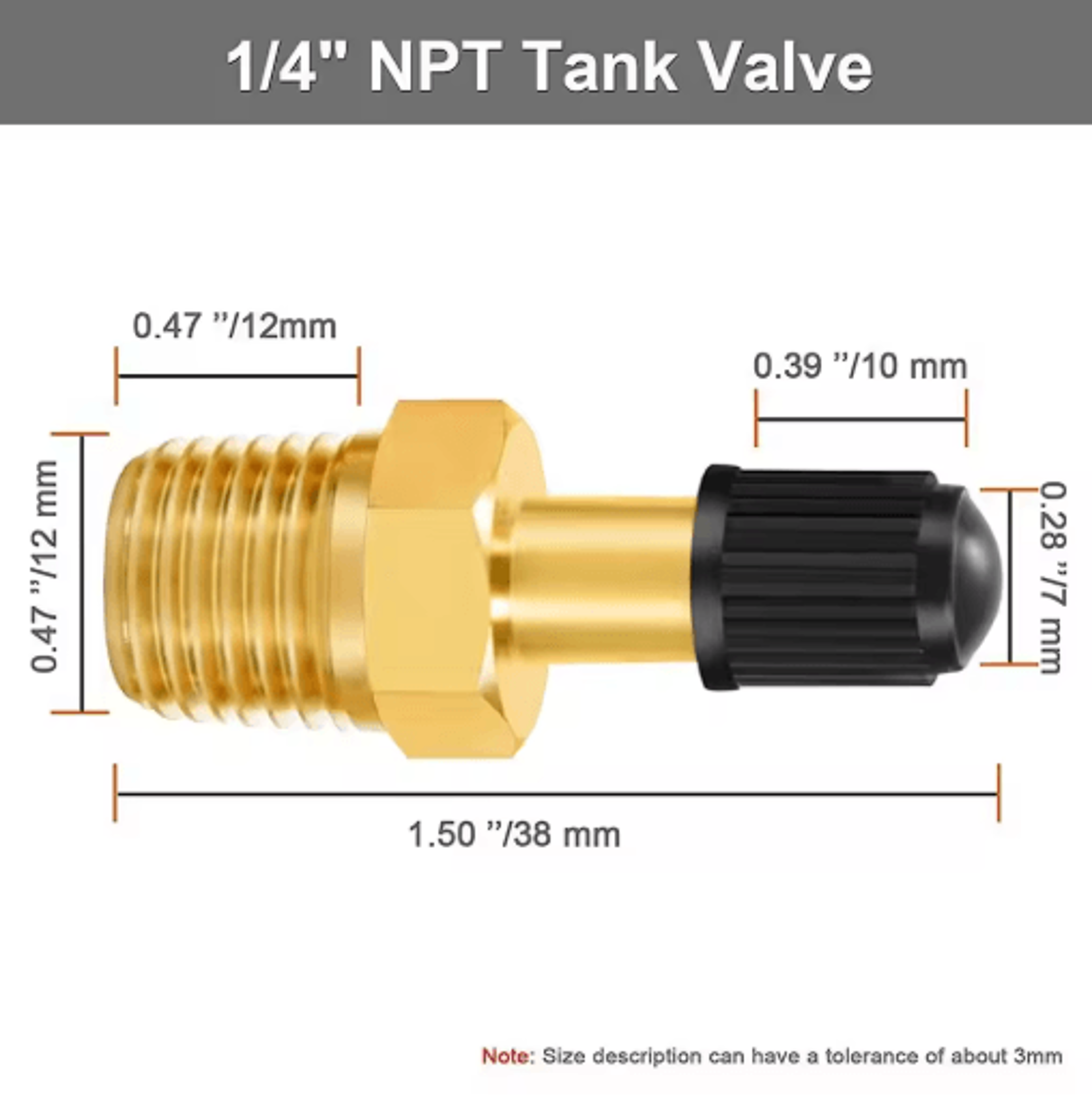 Brass Air Compressor Tank Fill Valve  14 NPT 18 NPT M10 Schrader Valve 4