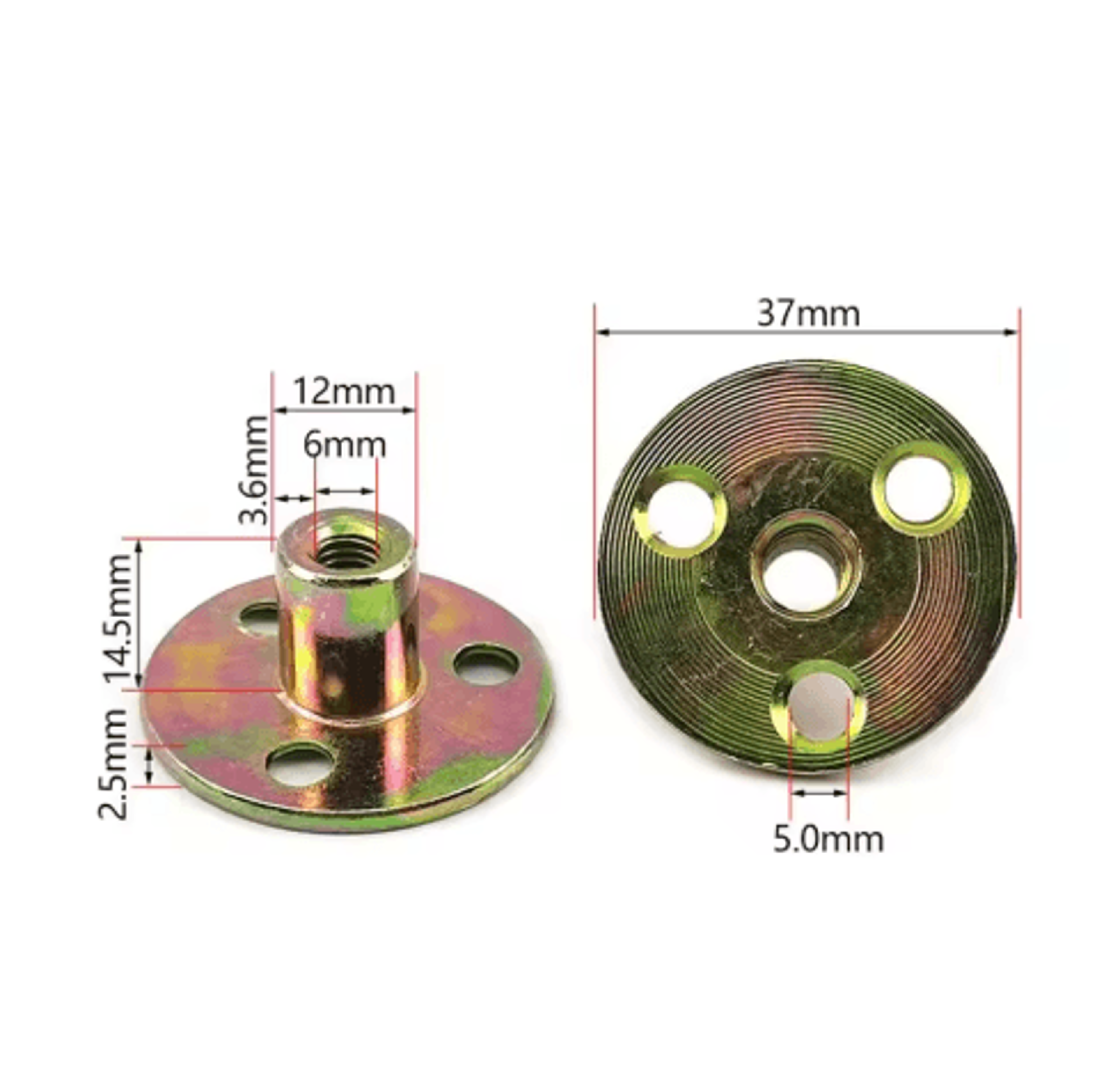 5PCS ThreeHole Locking Flange Nuts  M6 M8 M10 Metal Furniture Fasteners 3