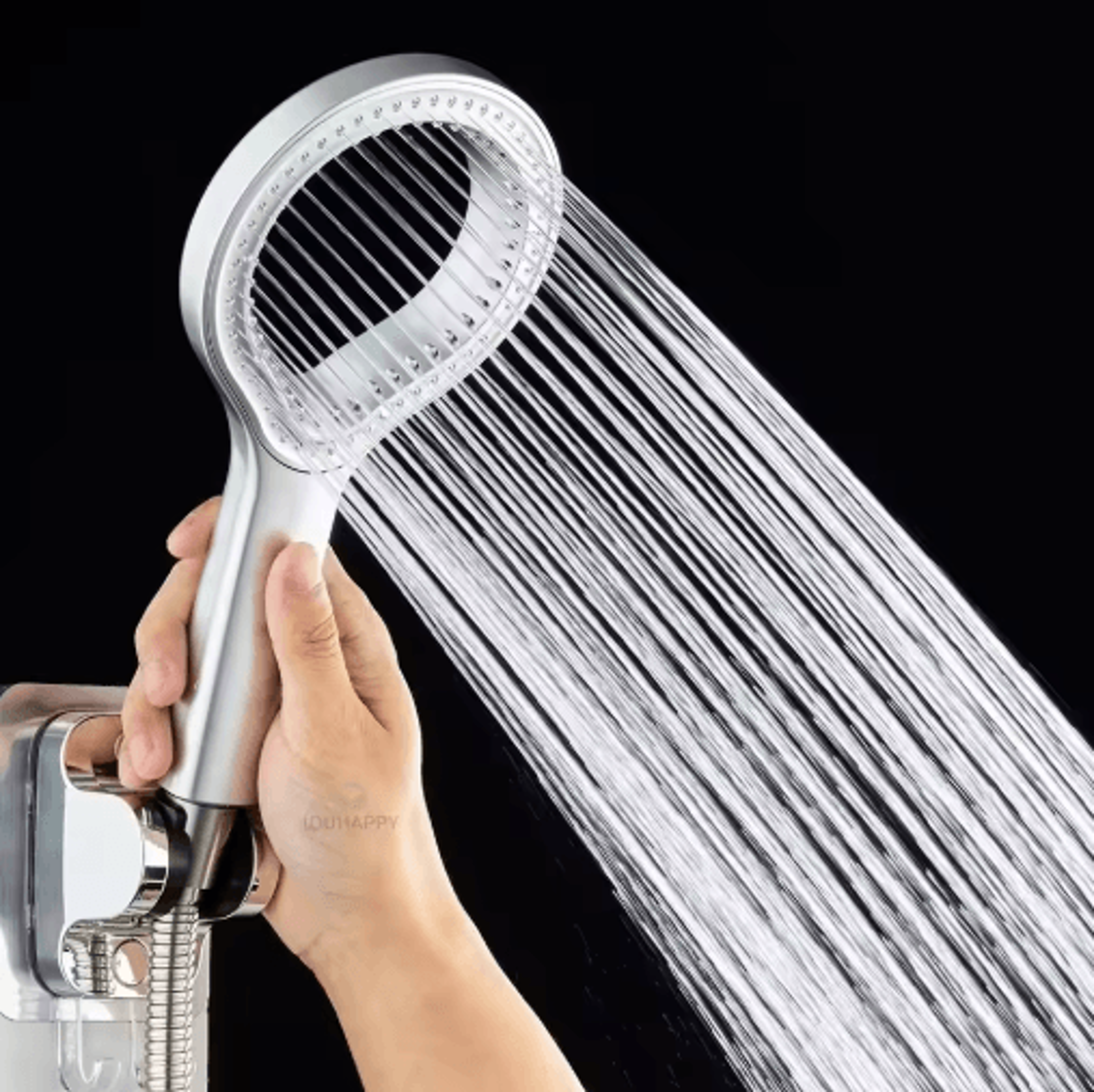 Ring Design HighPressure Shower Head  Adjustable Handheld Rainfall Sprayer 0
