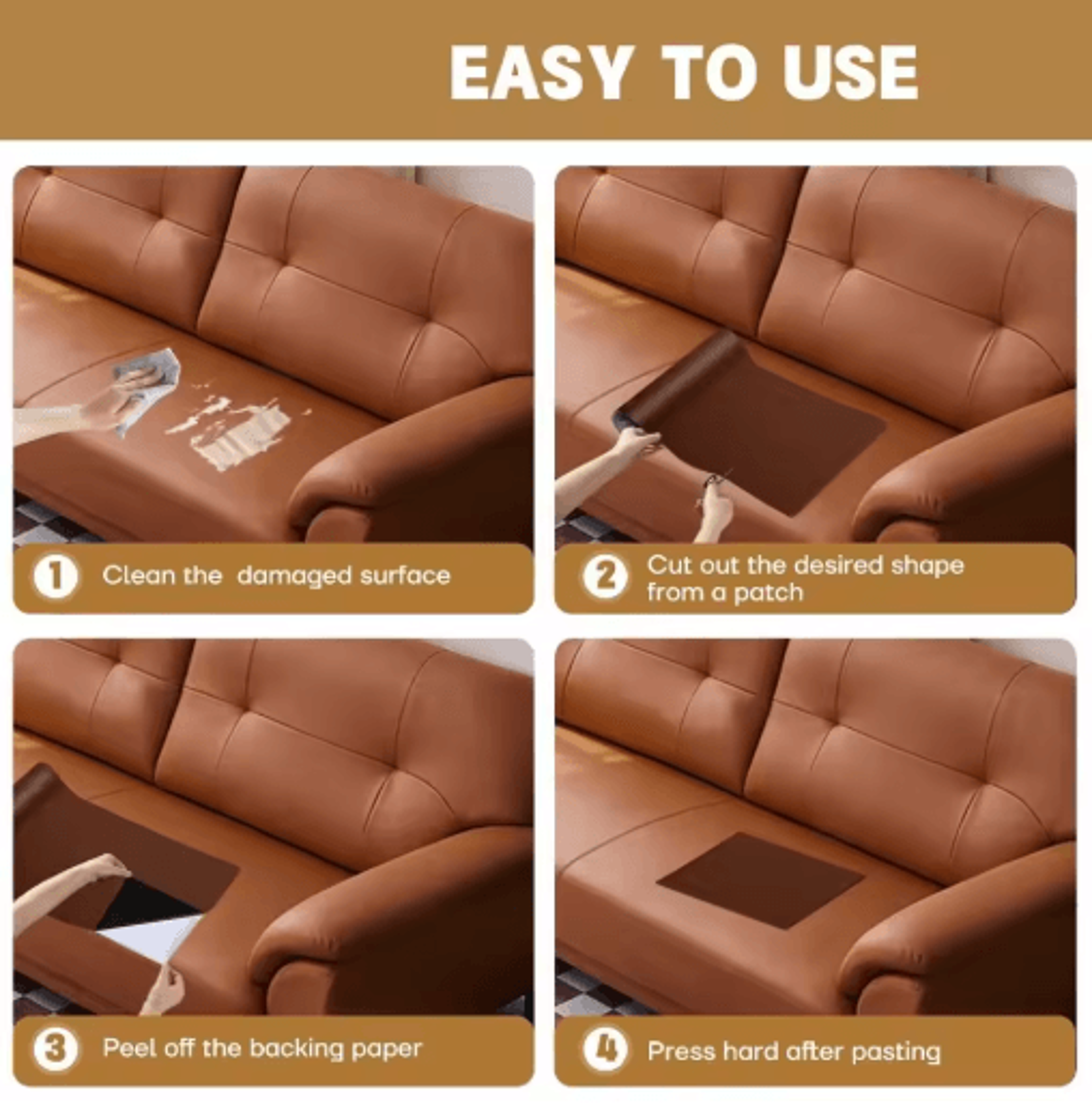 20 By 30cm SelfAdhesive Leather Repair Patch  Matte Furniture  Couch Repair Tape 0