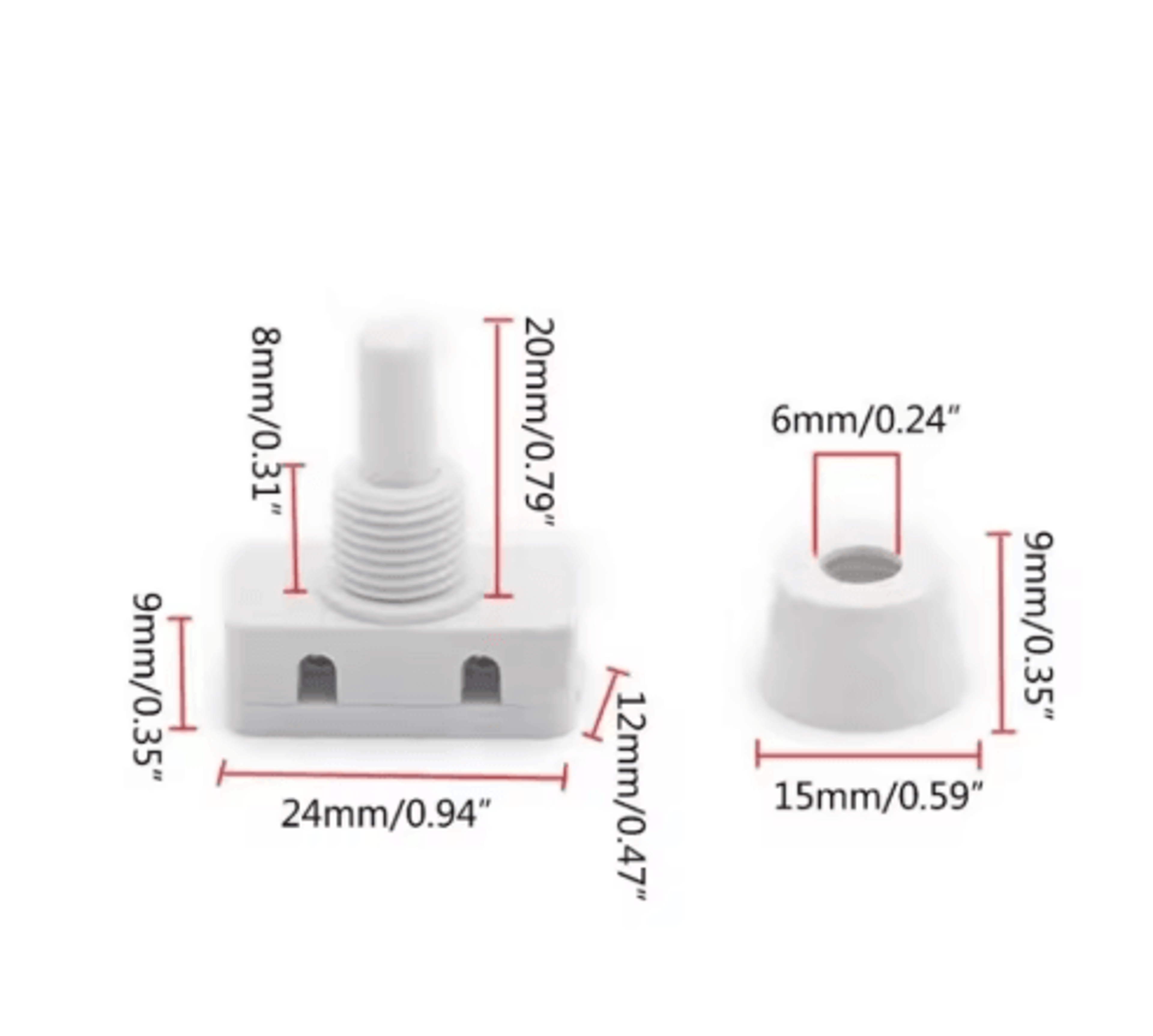 AC250V ON Push Button Mini Lamp Switch 3