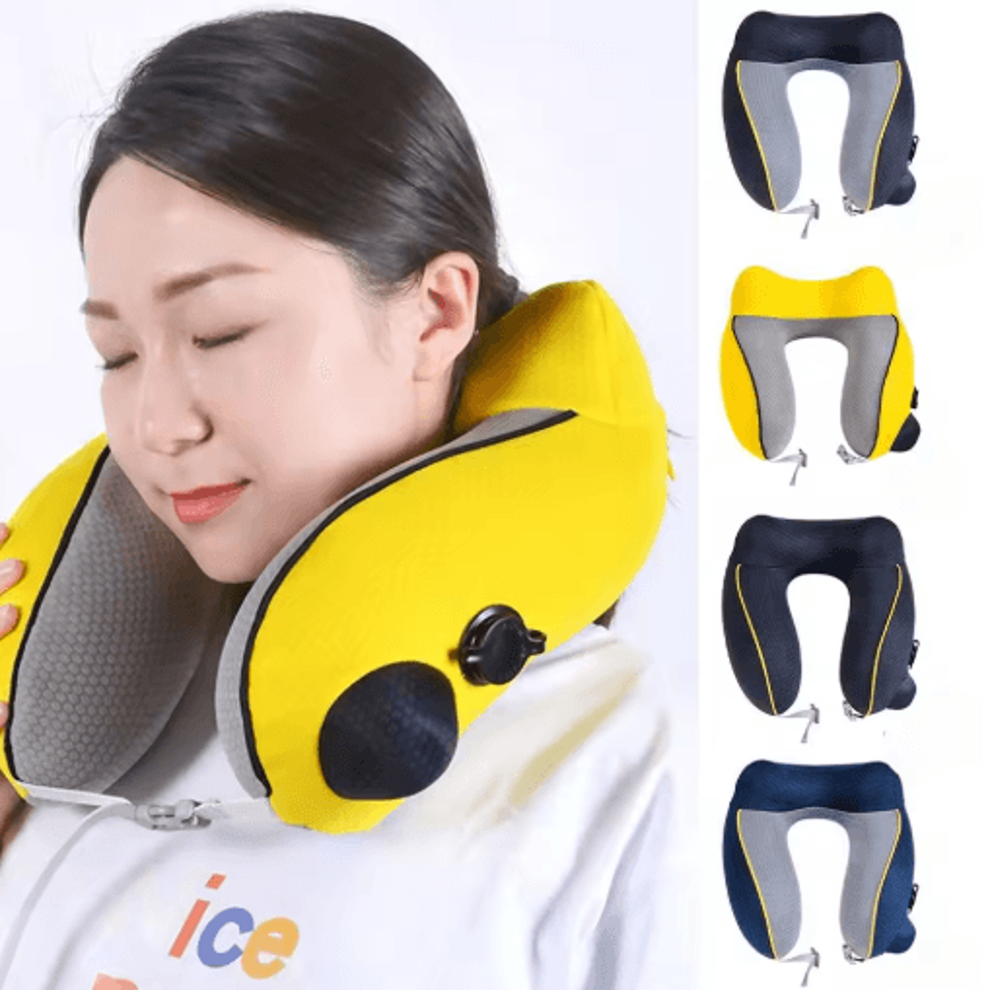 Foldable Inflatable UShaped Travel Neck Pillow 0