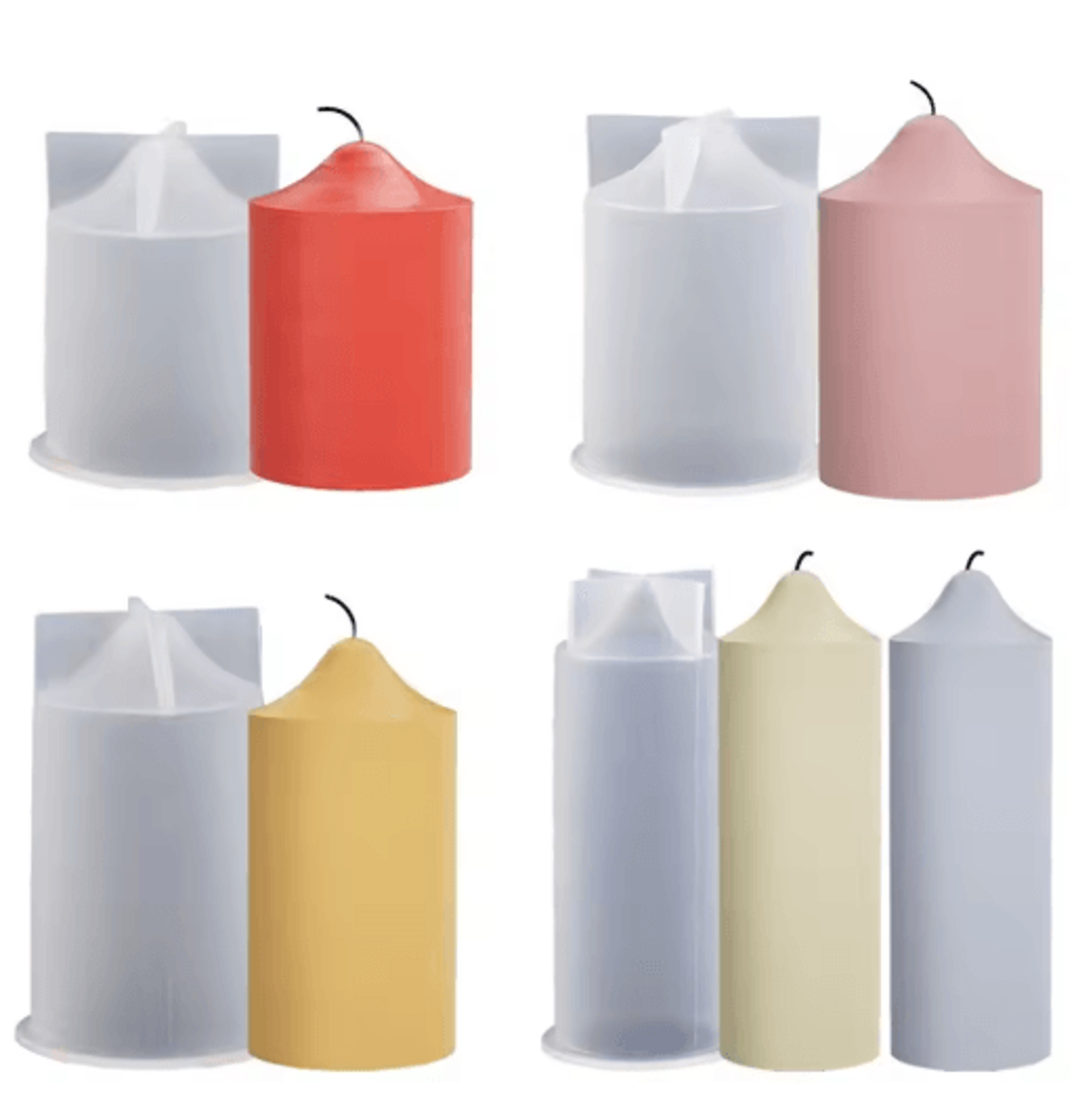 3D Cylinder Candle Silicone Mold For DIY Crafts 0