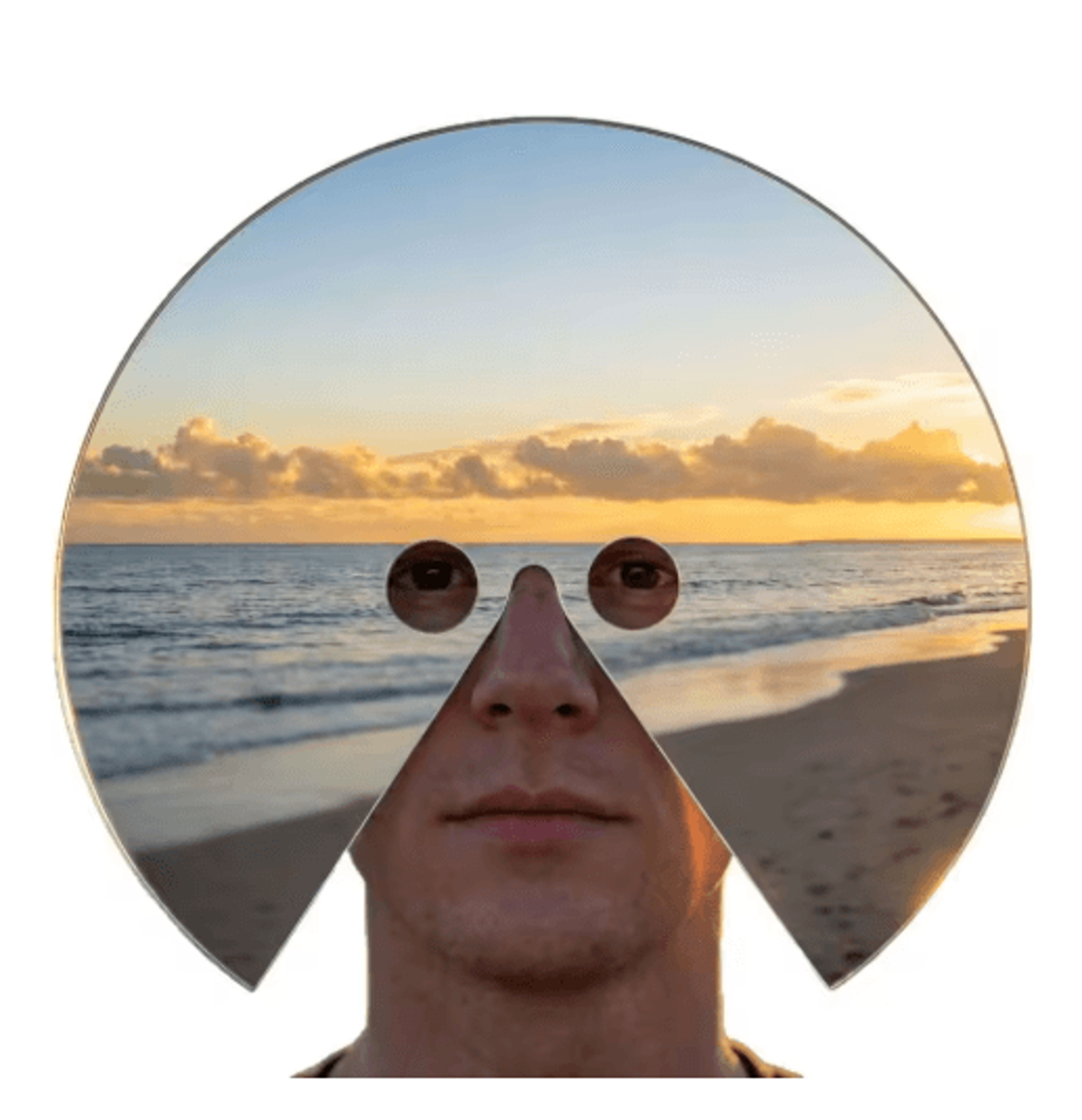Full Face Reflective Round Mirror Mask 0