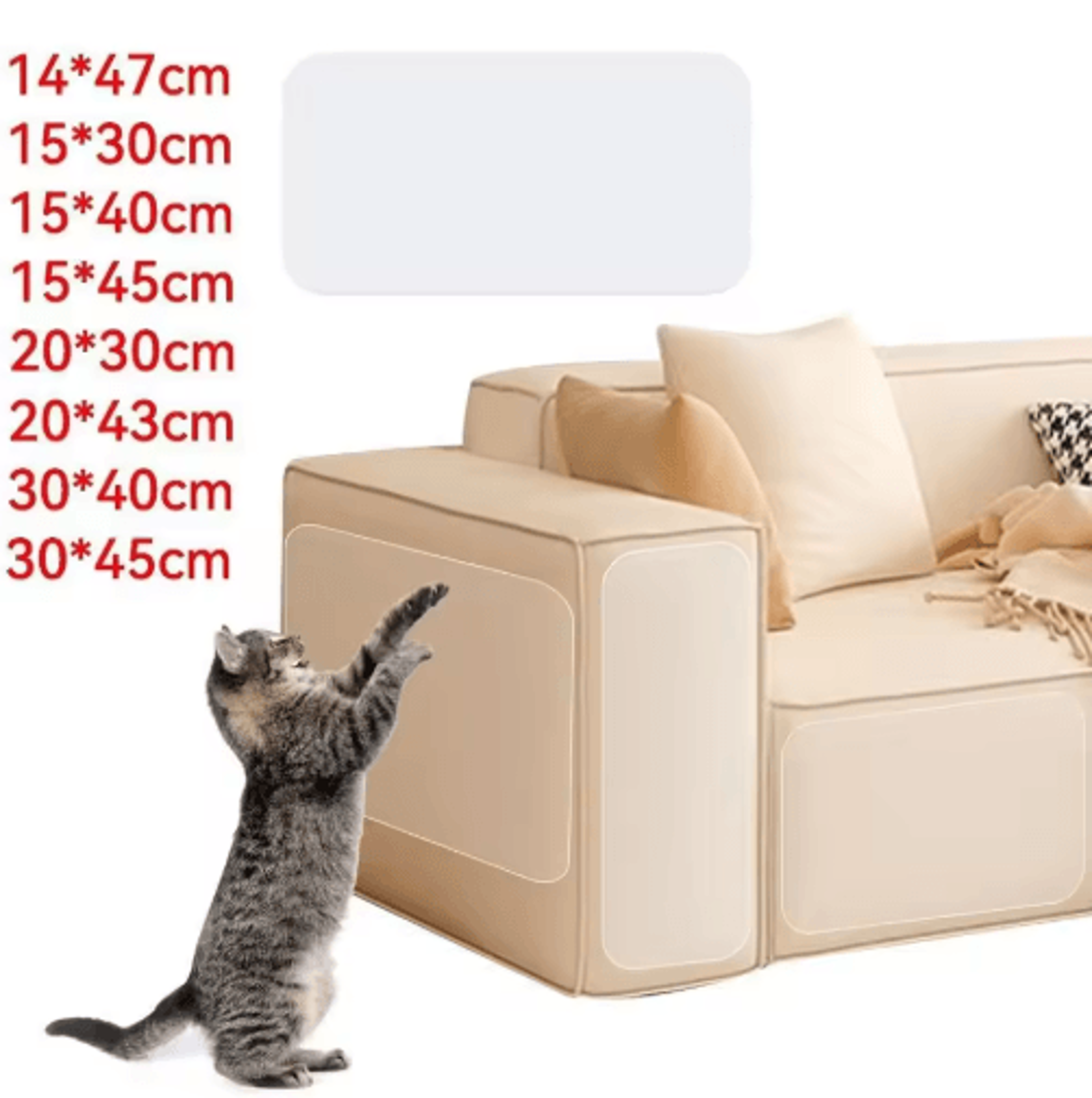 Transparent SelfAdhesive Cat Scratch Furniture Protector 11