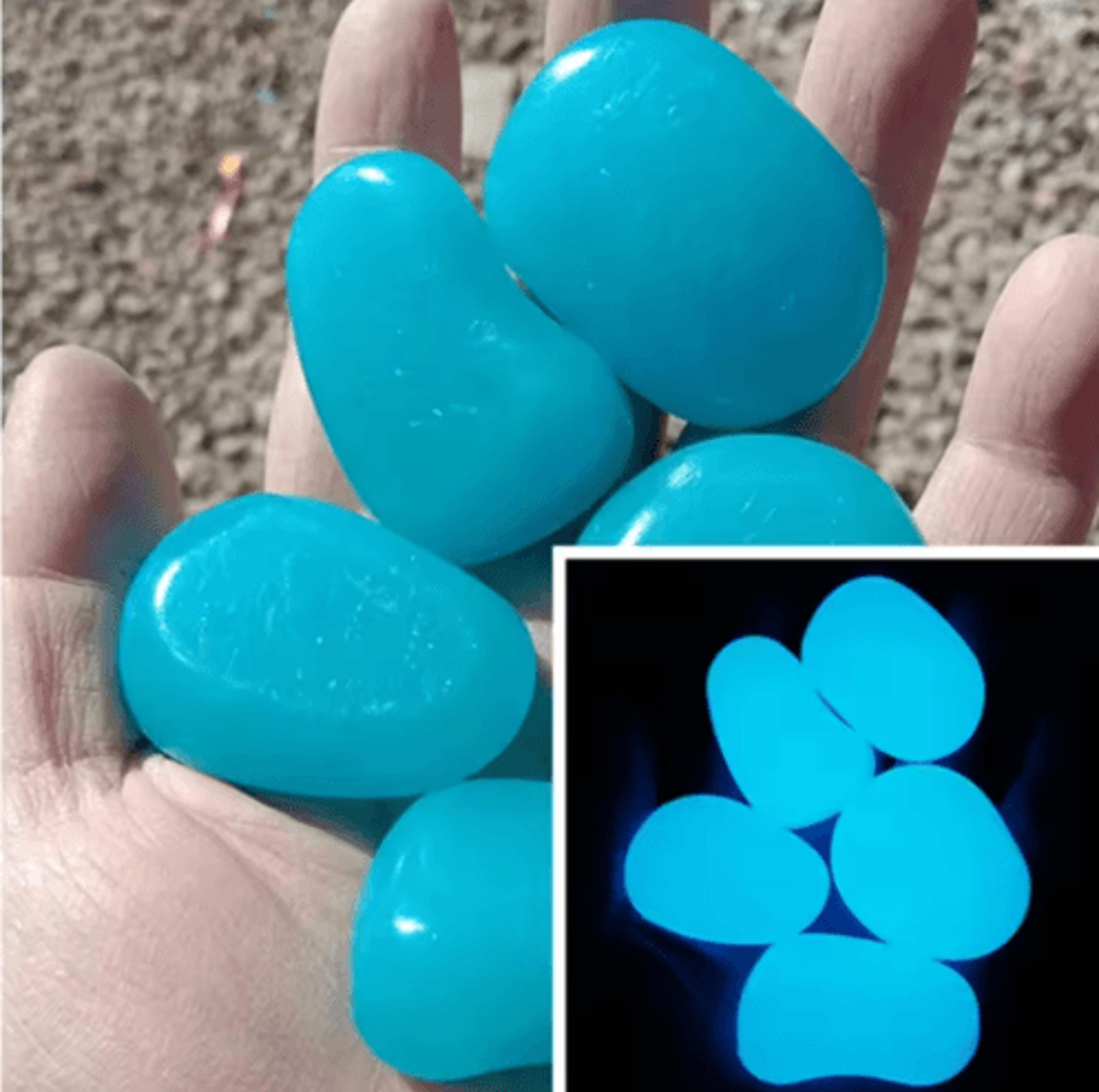 10Piece 45cm GlowintheDark Garden Pebbles 9