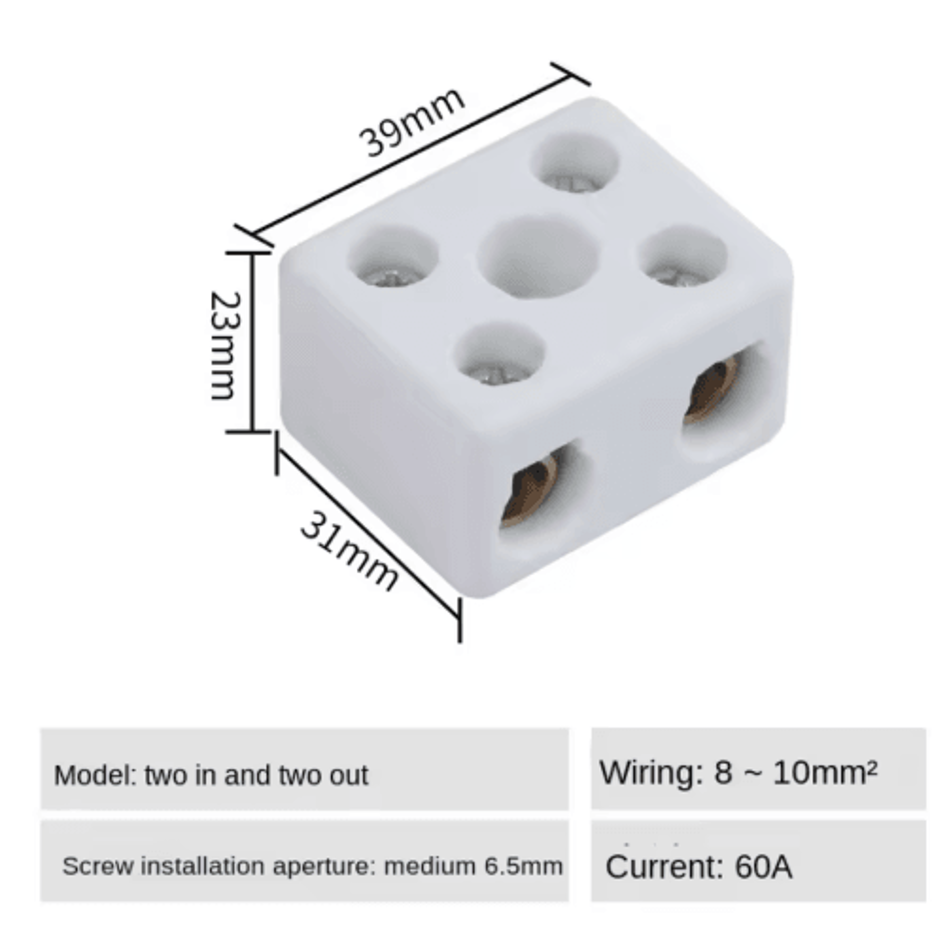 250V Ceramic Electrical Wiring Terminal Block 1