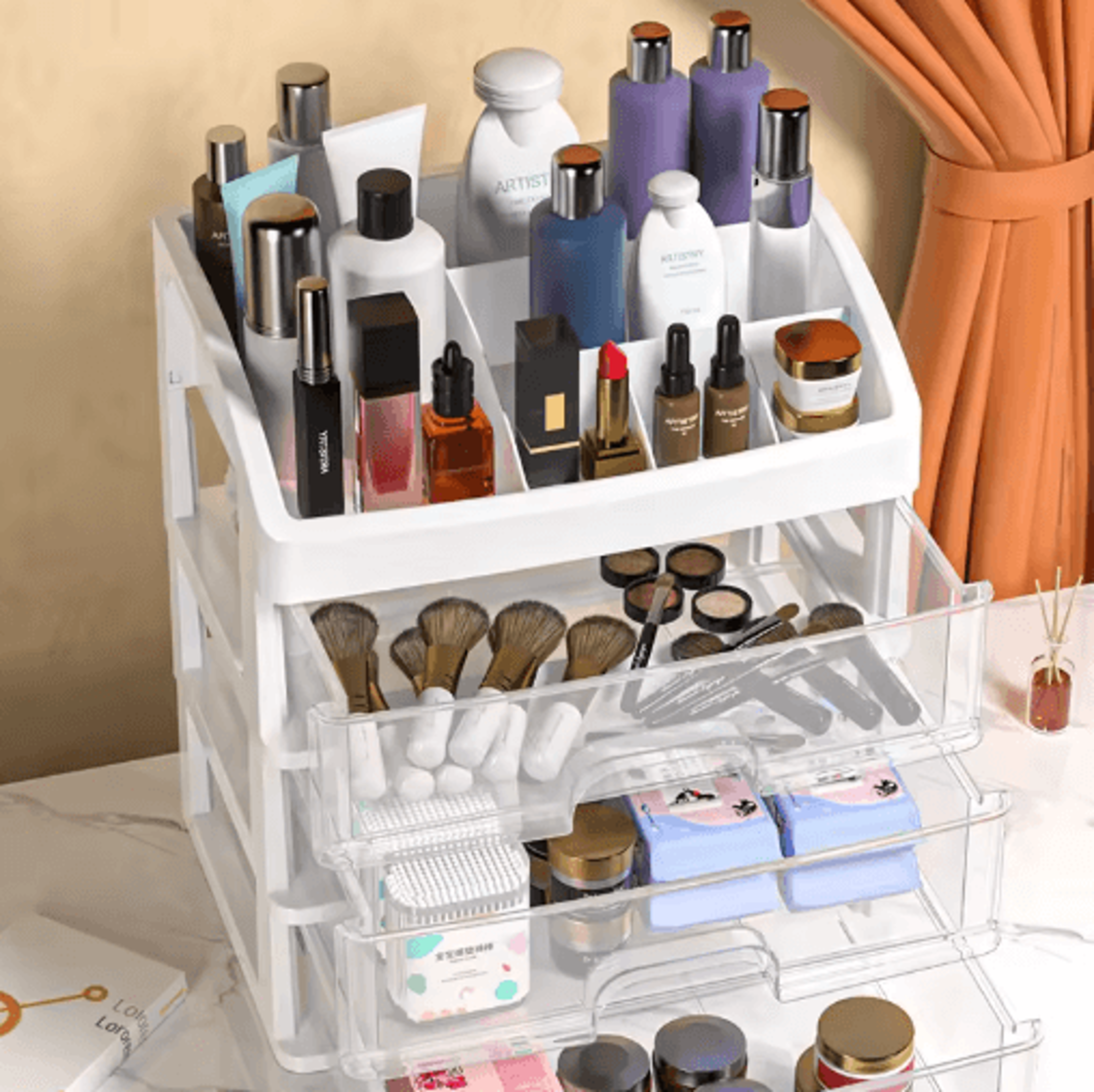 MultiLayer Desktop Storage Box With Transparent Drawers 3