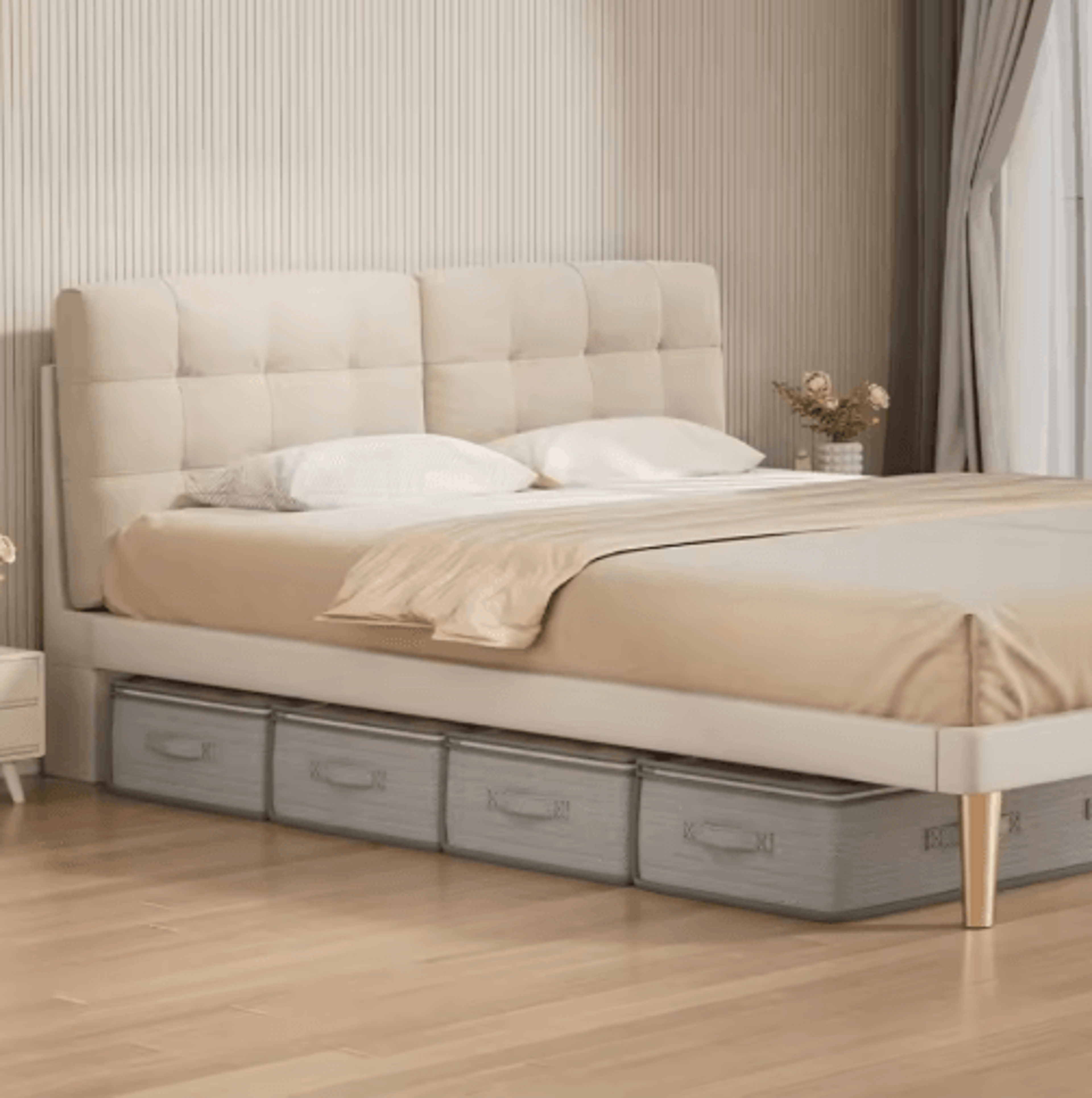 Foldable UnderBed Storage Organizer For Clothes  Linens 4
