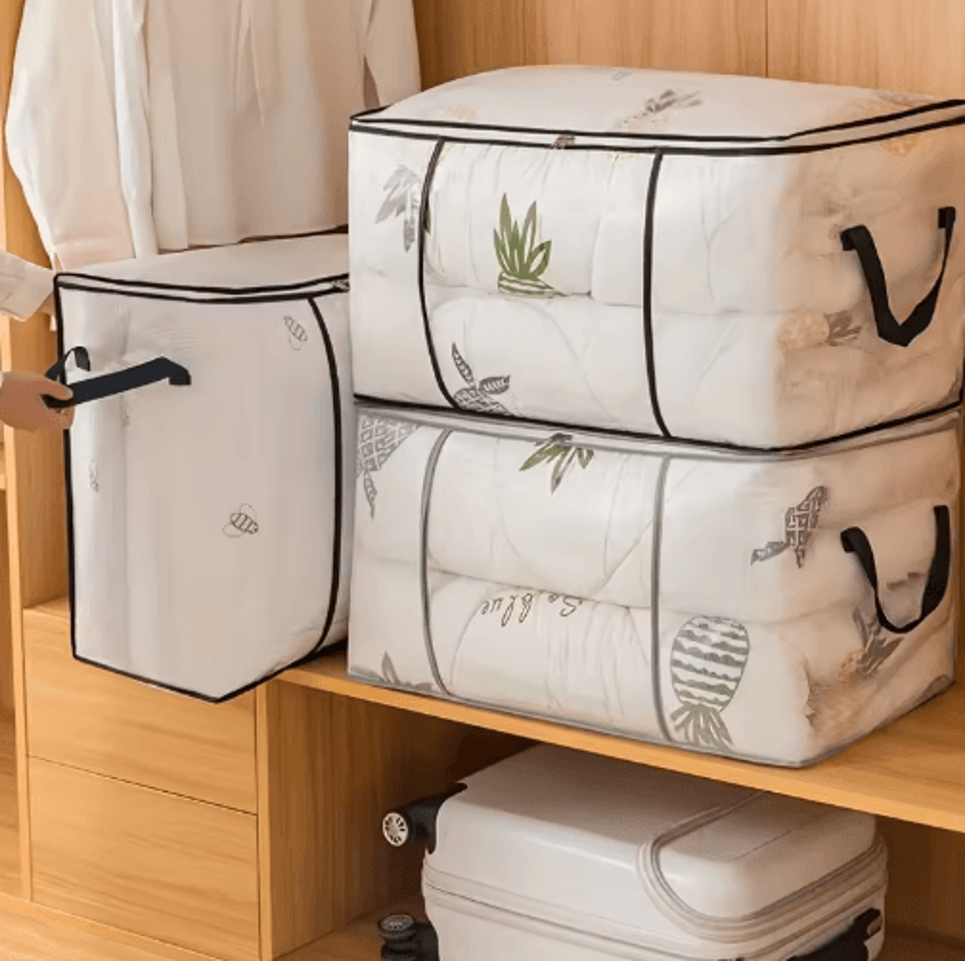 Large Transparent Zippered Storage Bag With Handles 5