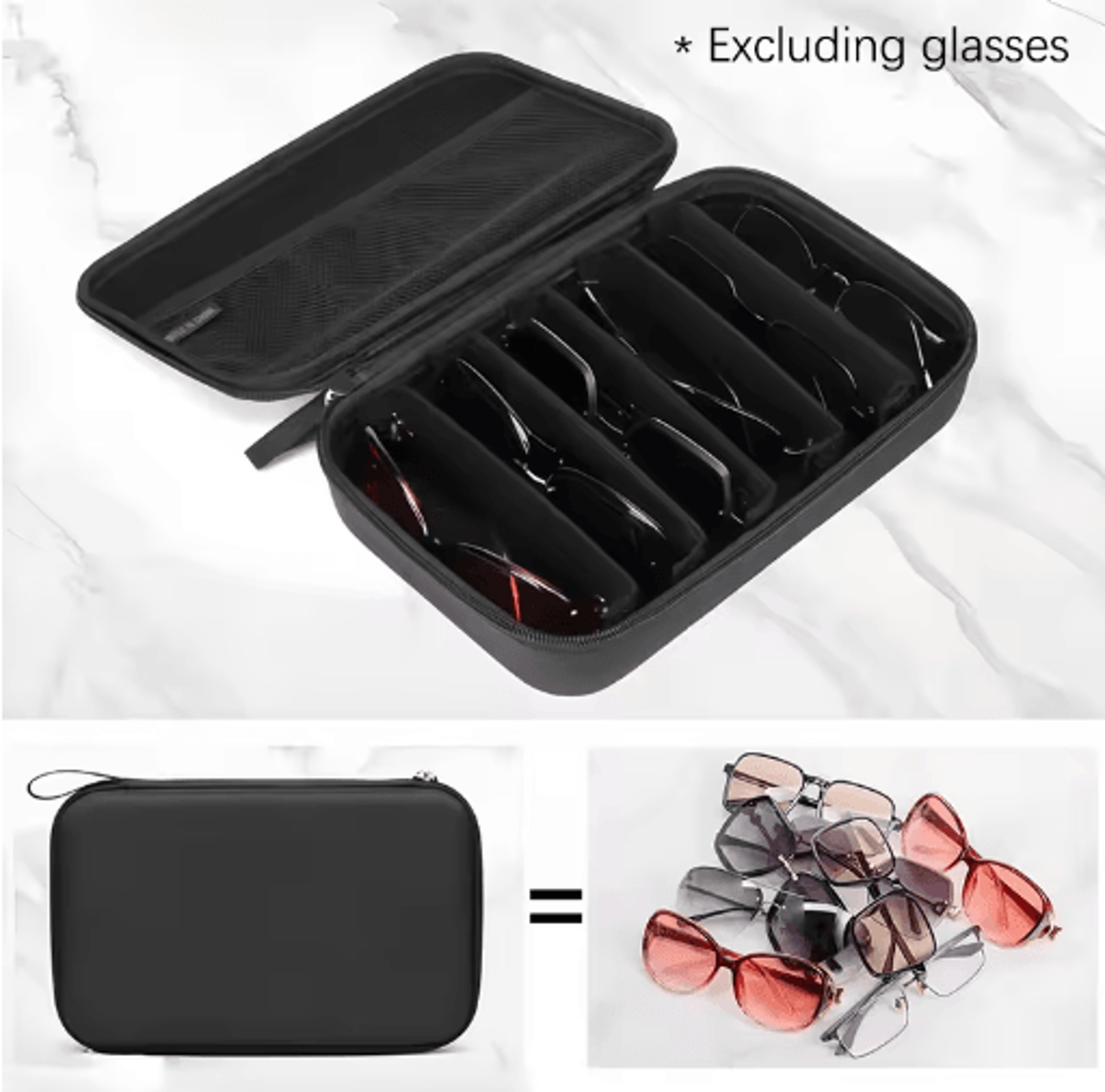 Portable Eyeglasses Storage Case With 67 Adjustable Compartments 4