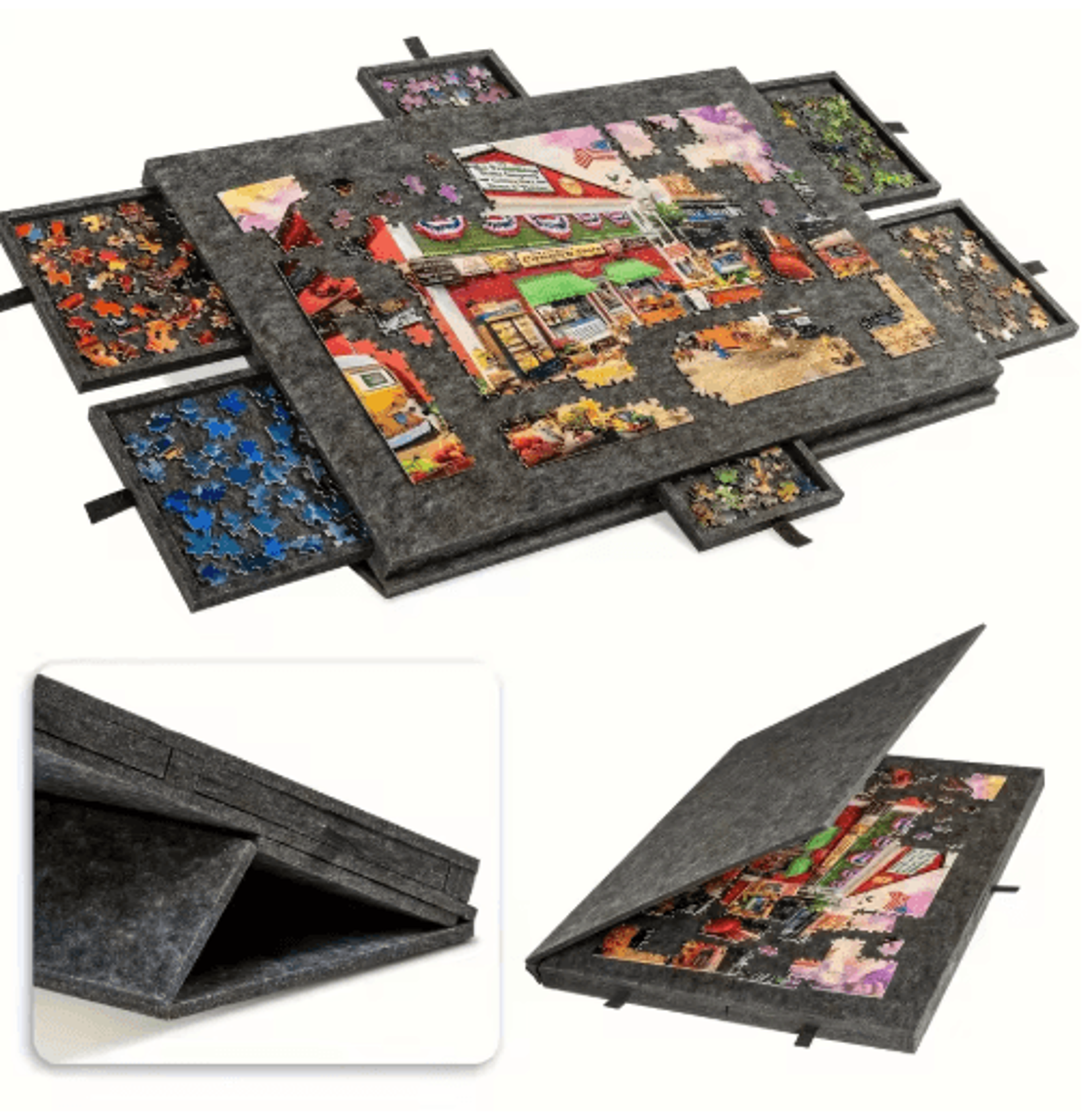 6in1 Portable Puzzle Table With Stand Lid  6 Drawers 4